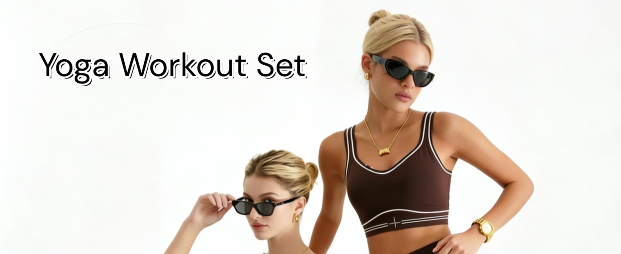 Women's 2 Piece Yoga Workout Set with Pockets - High Waisted Leggings & Sports Bra image 7