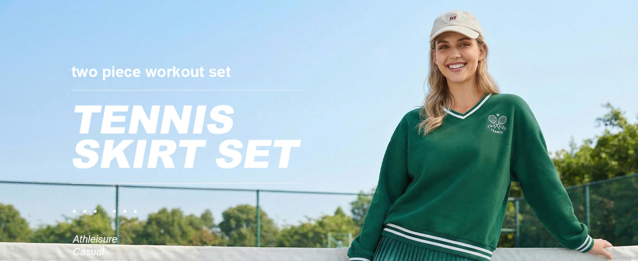 Women's 2 Piece Athletic Sweater and Tennis Skirt Set - Y2K Preppy Lounge Outfit image 7