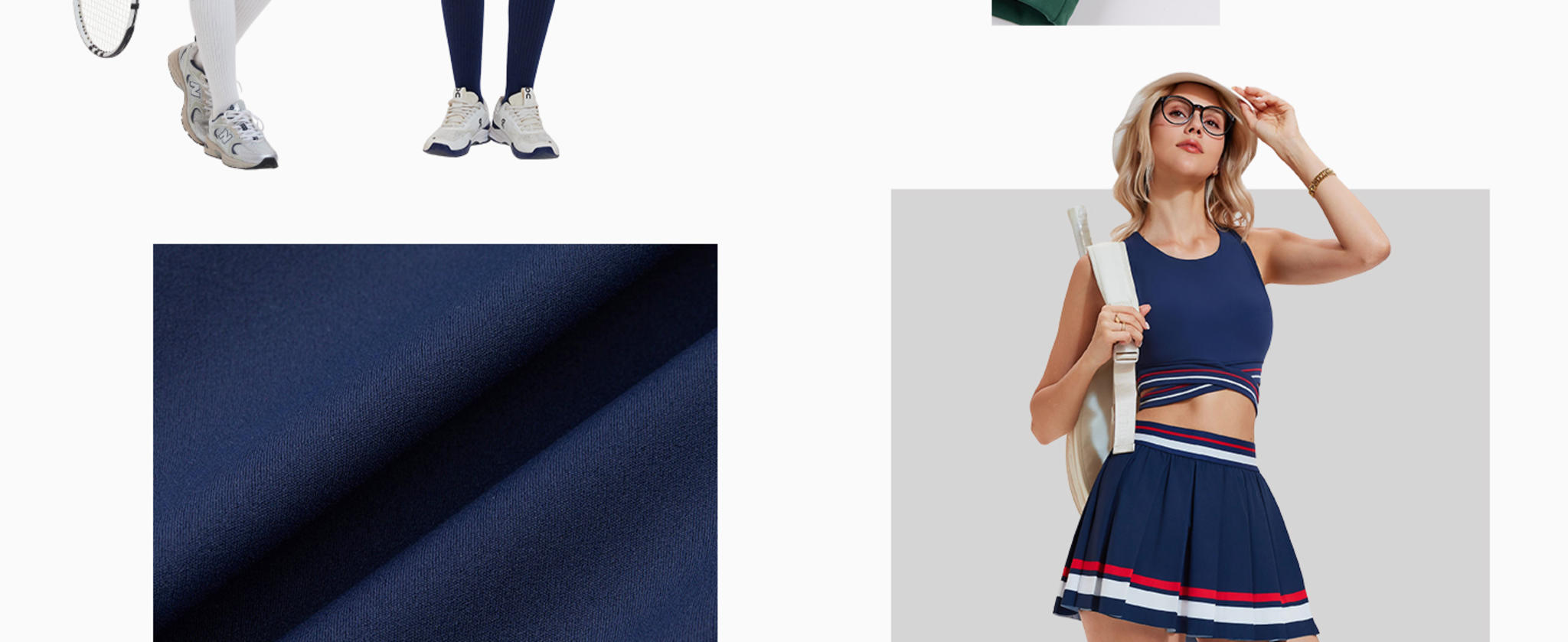 Women's 2 Piece Tennis Skirt Set - High Waisted Pleated Skirt and Crop Top Outfit image 10