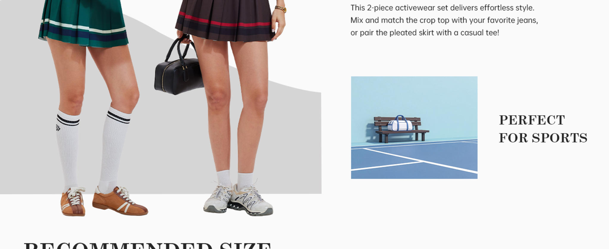 Women's 2 Piece Tennis Skirt Set - High Waisted Pleated Skirt and Crop Top Outfit image 12