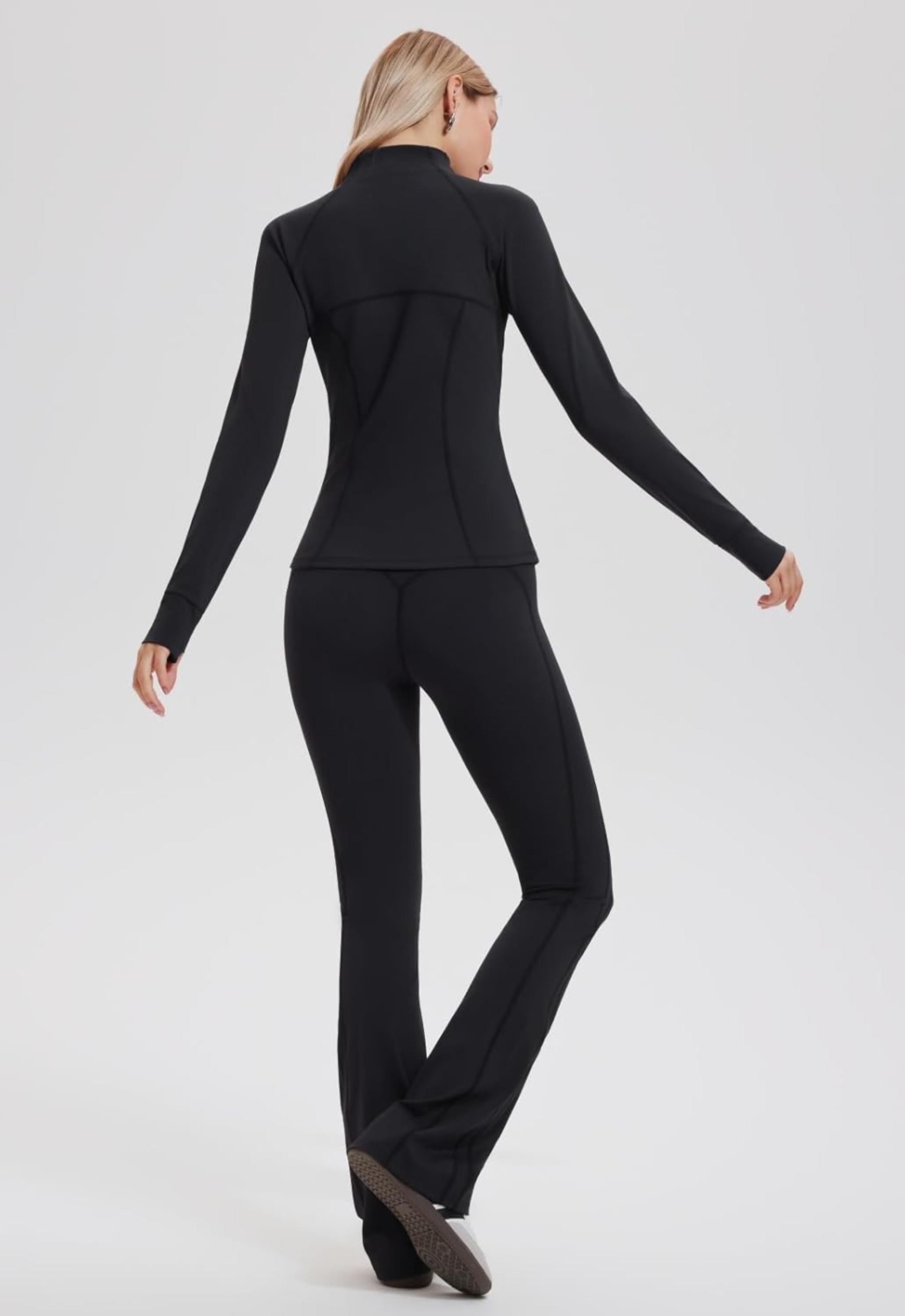 Women's Bodycon Two Piece Tracksuit with Contrast Striped Flared Joggers