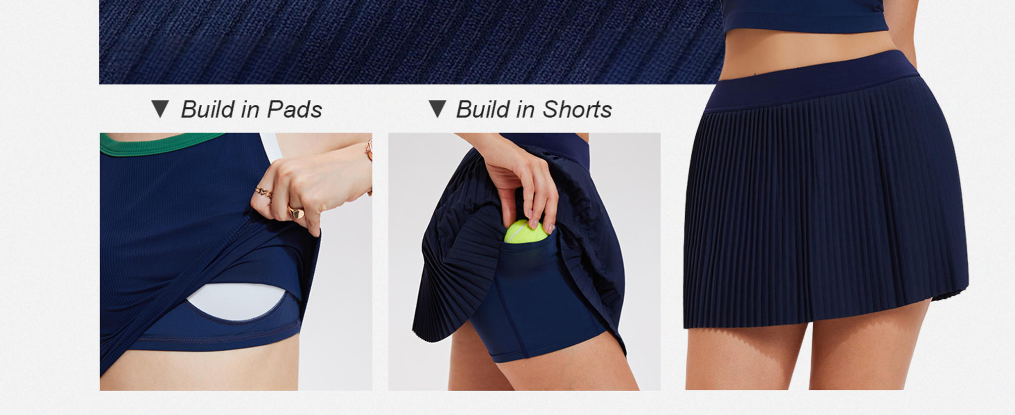 Women's 2 Piece Tennis Outfits - Racerback Padded Tank Top & Pleated Skirt Set image 11