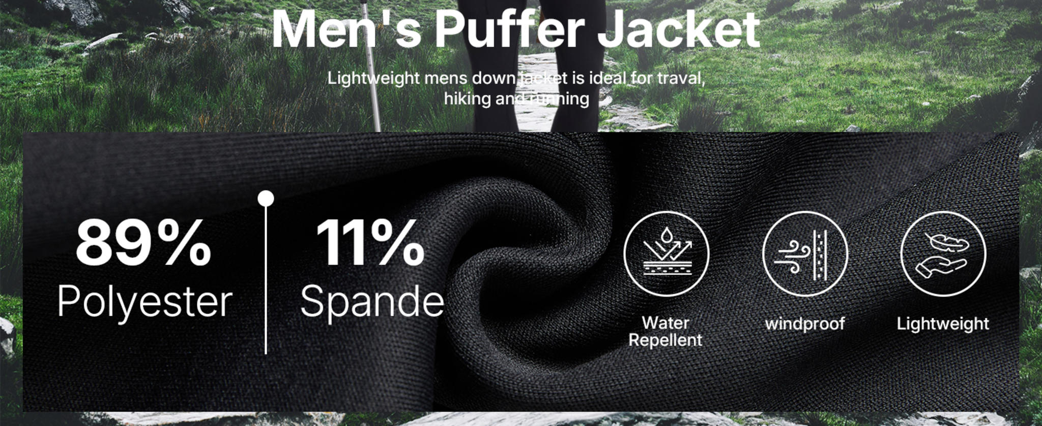 Men's Lightweight 800 Fill Power Duck Down Puffer Jacket image 9