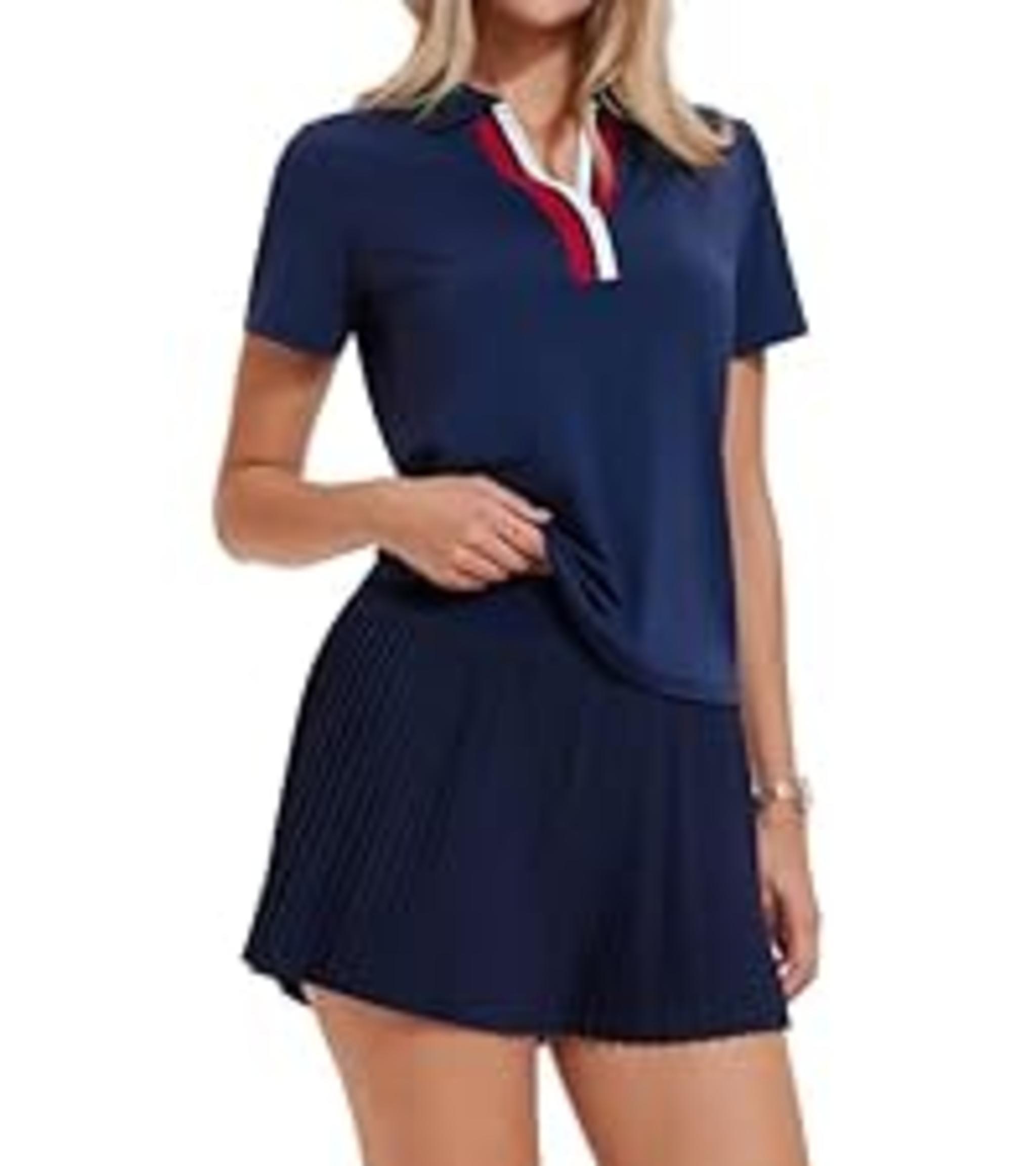 High Waisted Pleated Athletic Skort with Built-in Shorts and Pockets image 20
