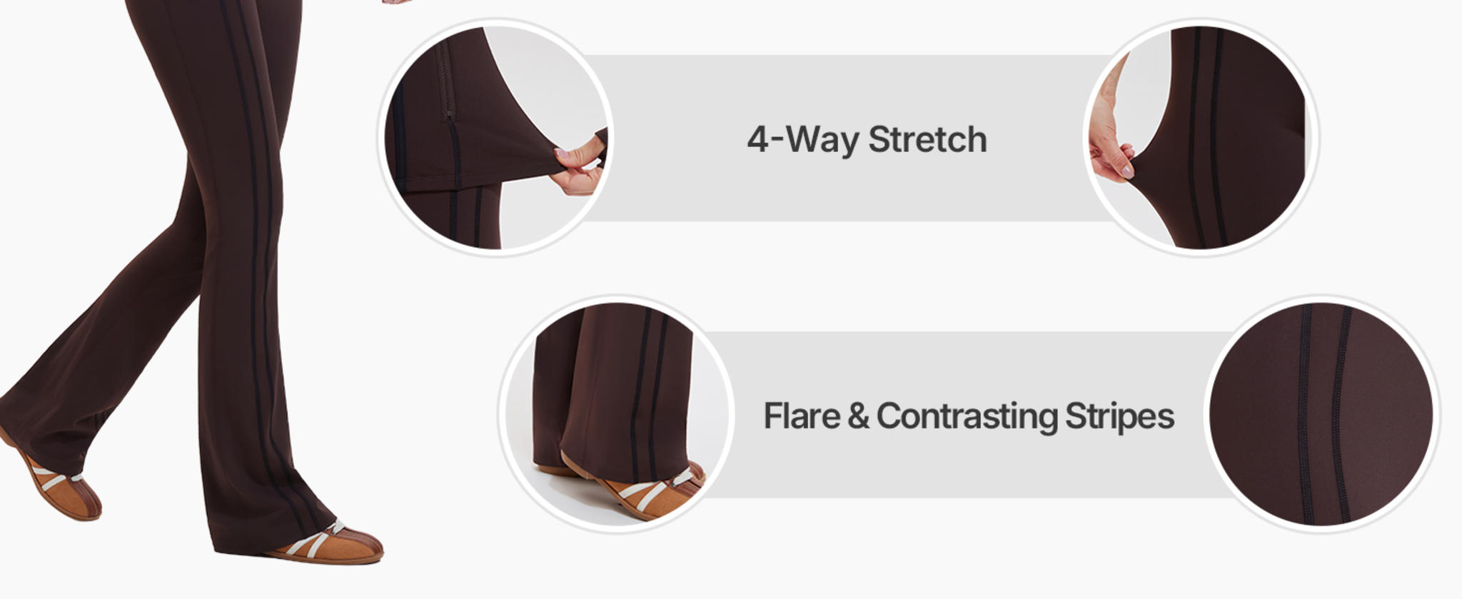 Women's Bodycon Two Piece Tracksuit with Contrast Striped Flared Joggers image 12