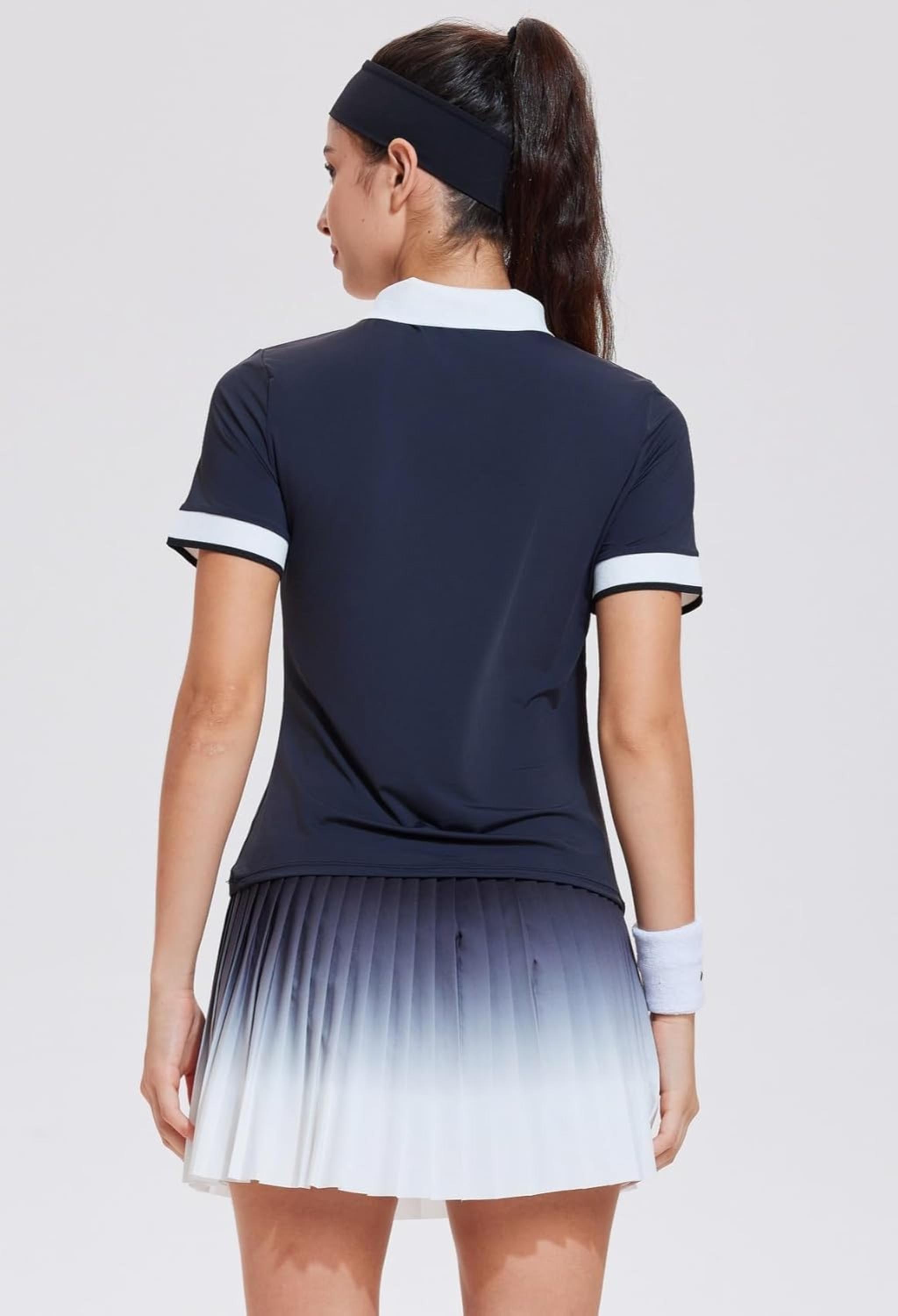 Women's Athletic 2-Piece Tennis Skirt and Polo Shirt Set