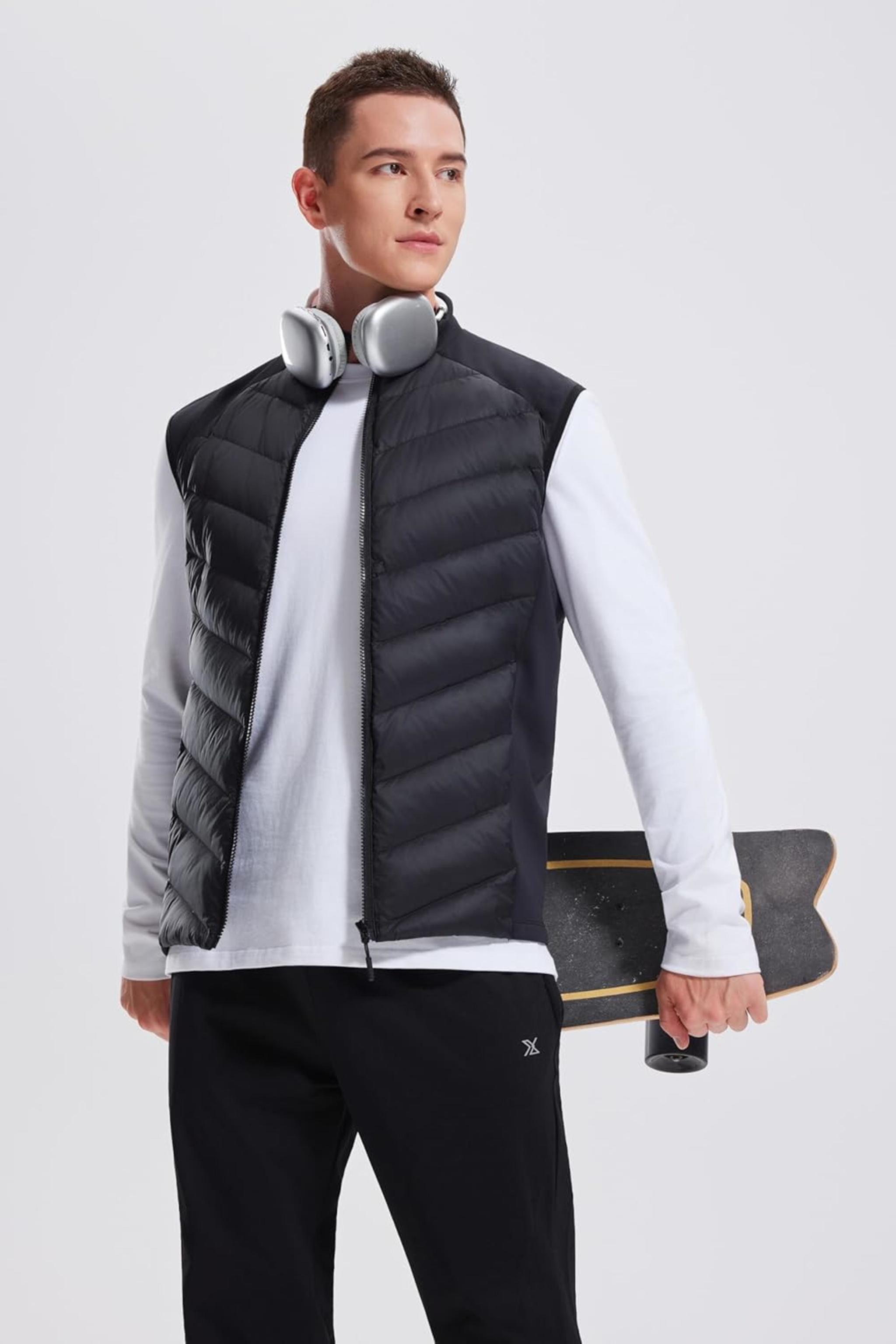 Men's Lightweight 800FP Winter Down Puffer Vest - Water Resistant Sleeveless Jacket