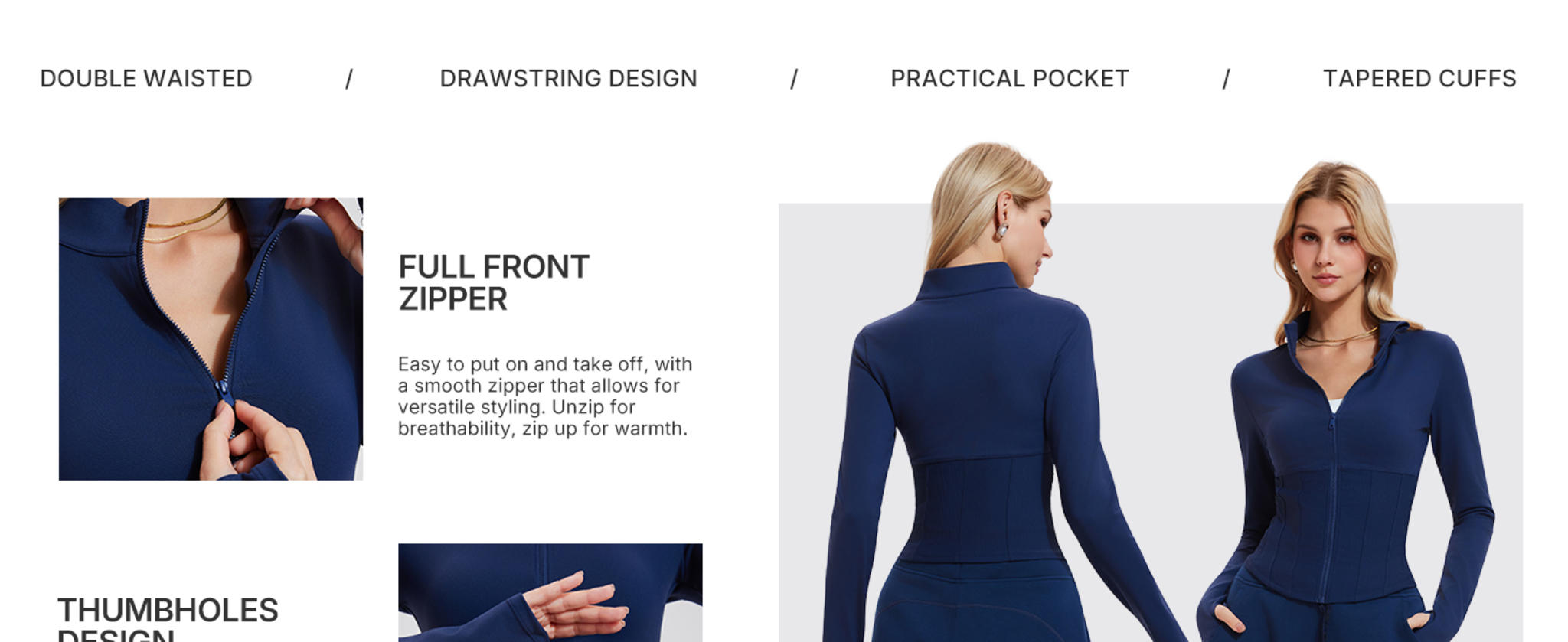 Women's 2 Piece Athletic Sweat Set - Zip Up Jacket and Jogger Pants image 8