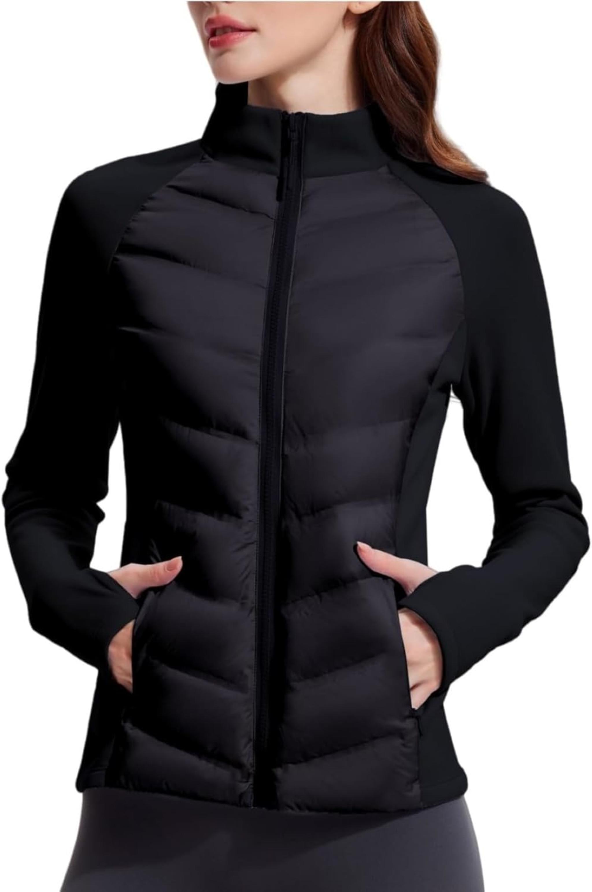 Lightweight Puffer Jacket Women 800 Down-Fill Waterproof Quilted Down Jackets for Hiking Running