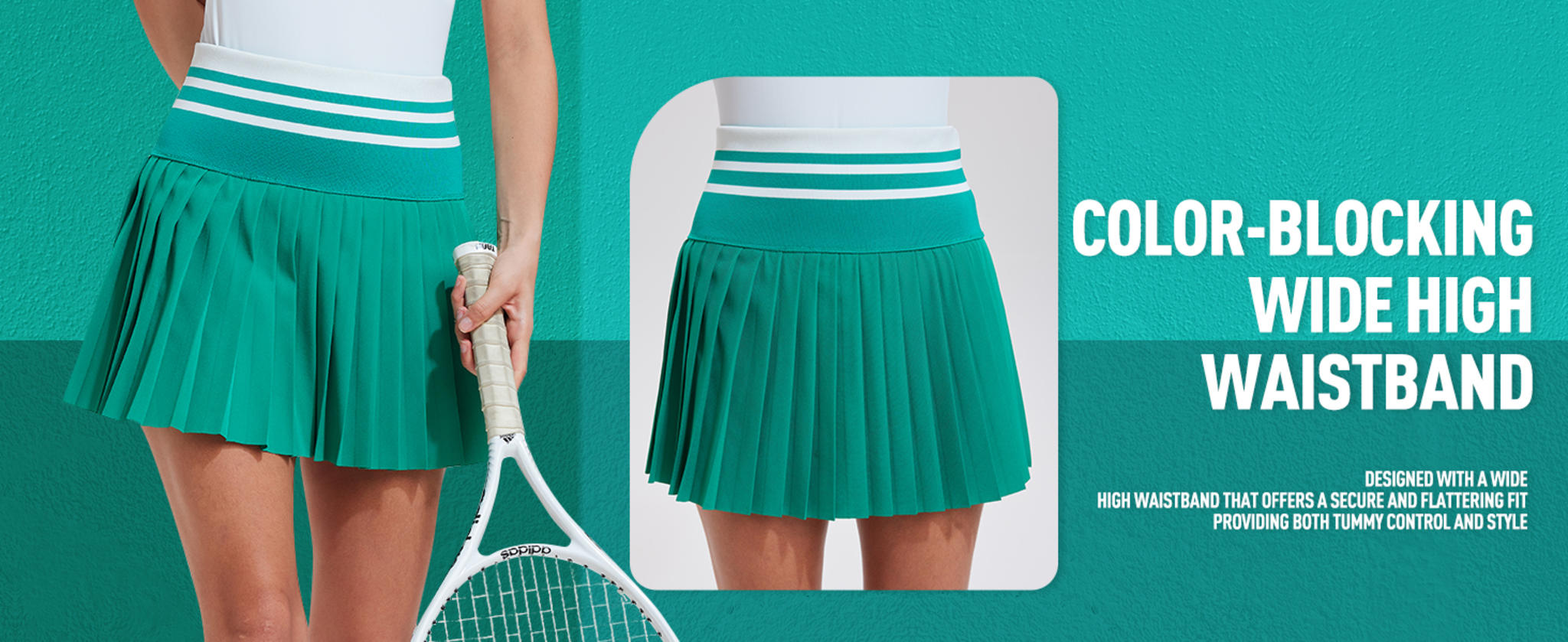 Women's Color Block Tennis Skirt Set - Two Piece Golf Polo Outfit image 11