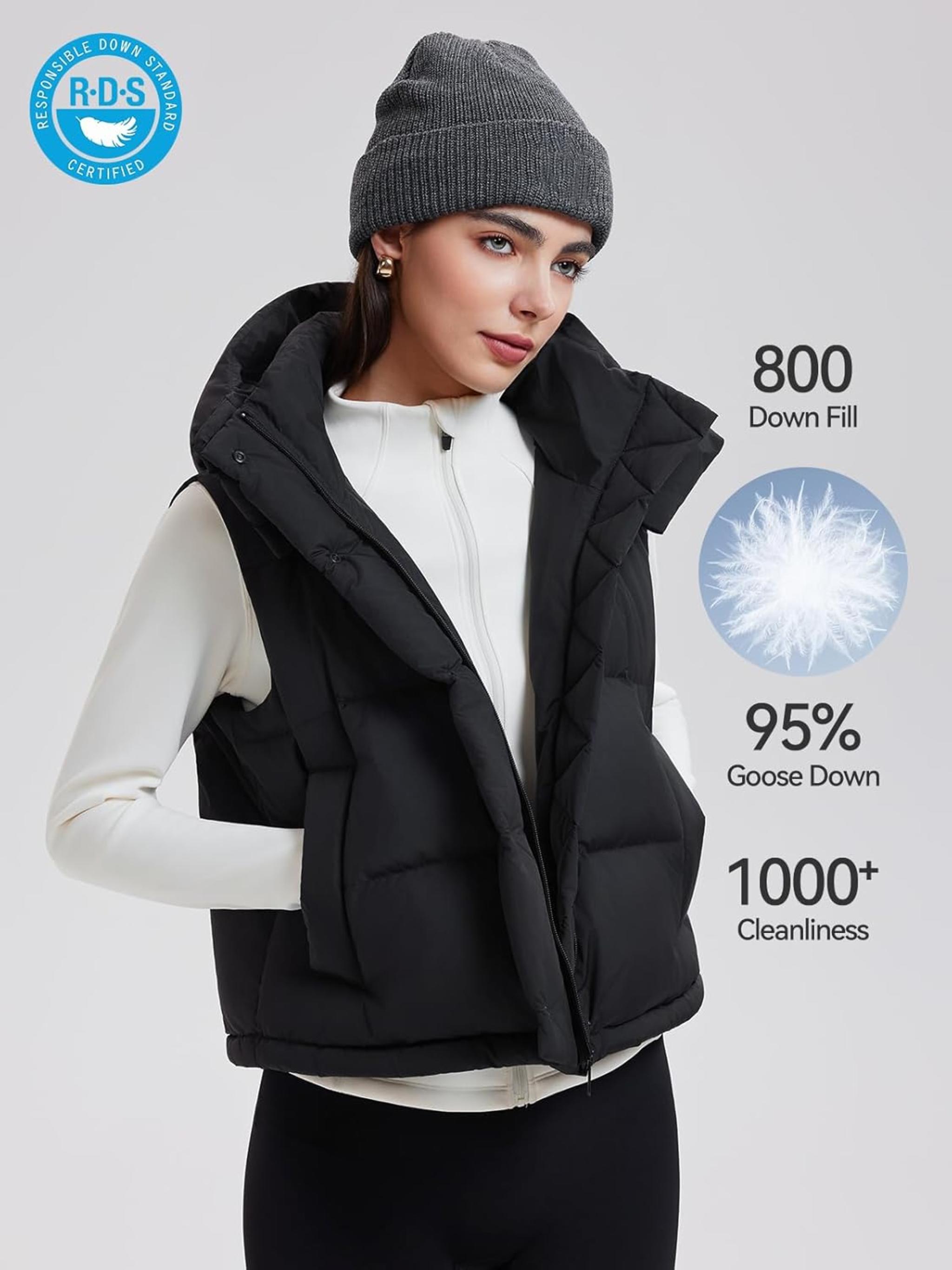 Women's Lightweight 800 Fill Power Goose Down Cropped Puffer Vest