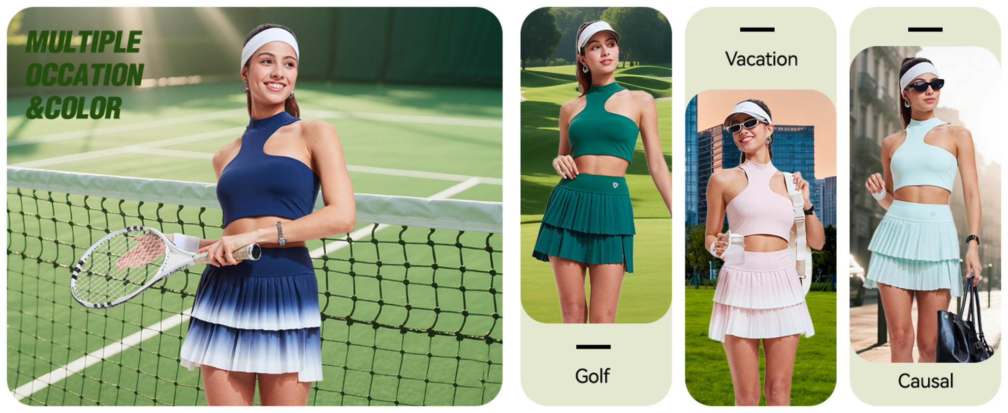 Women's Athletic 2-Piece Set: Irregular Bra & Double Ruffle Skirt image 11