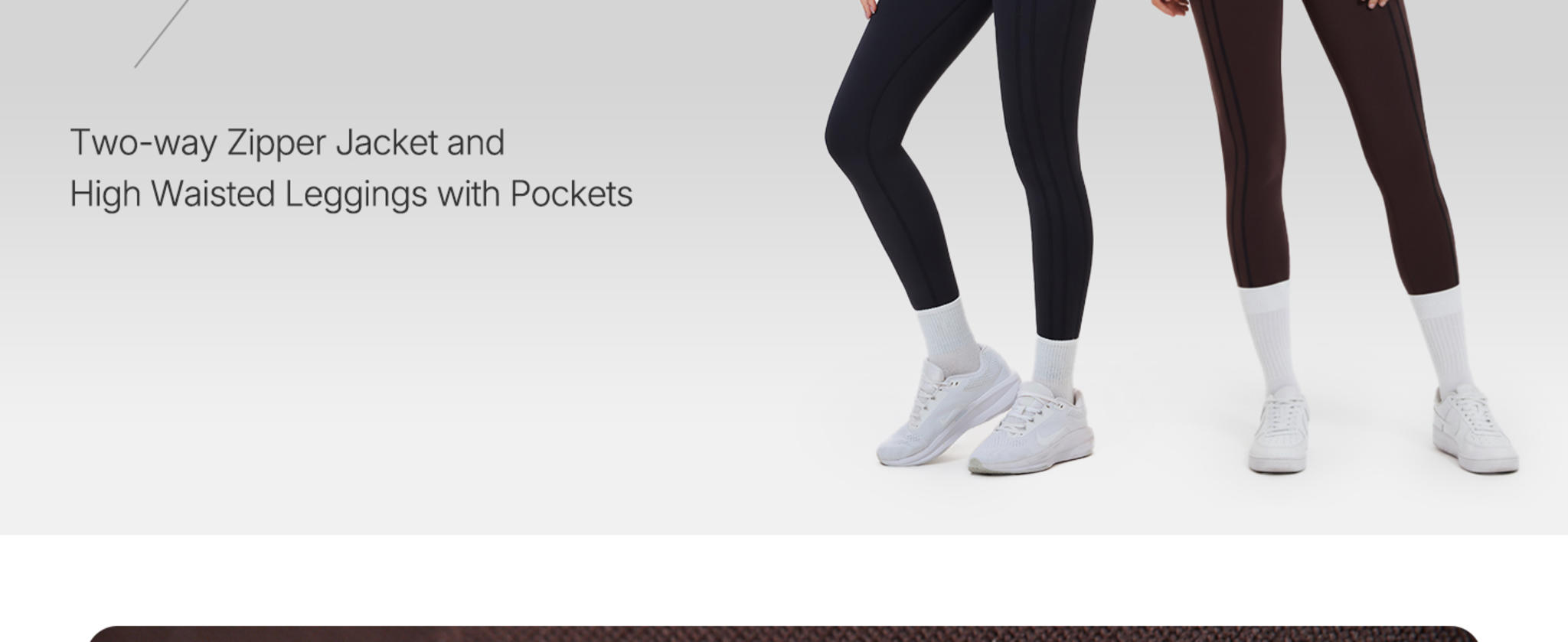 Women's 2 Piece Workout Set with Zip Up Jacket and High Waisted Leggings image 7
