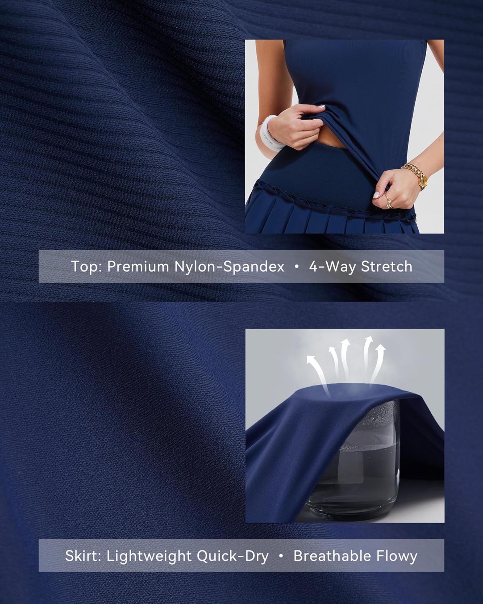 Women's Ribbed Sleeveless Polo Top and Pleated Tennis Skort 2-Piece Set