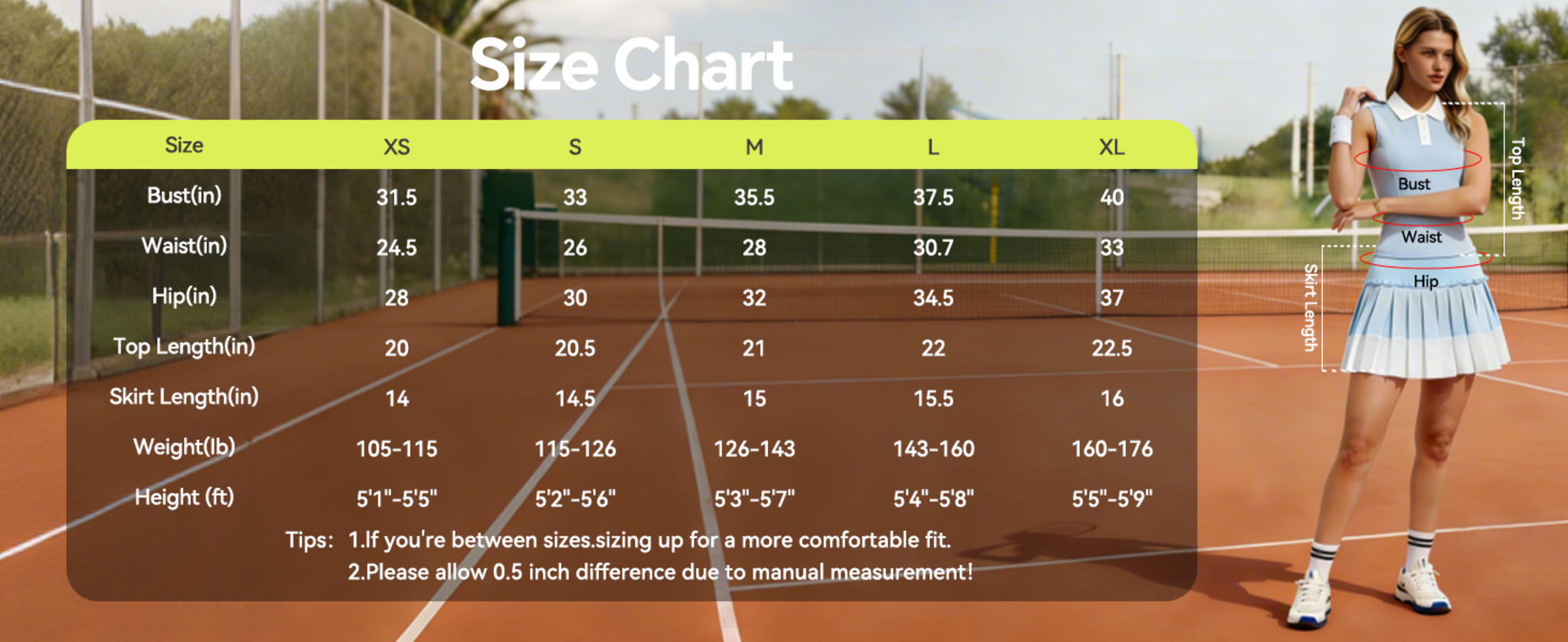 Women's Ribbed Sleeveless Polo Top and Pleated Tennis Skort 2-Piece Set image 12