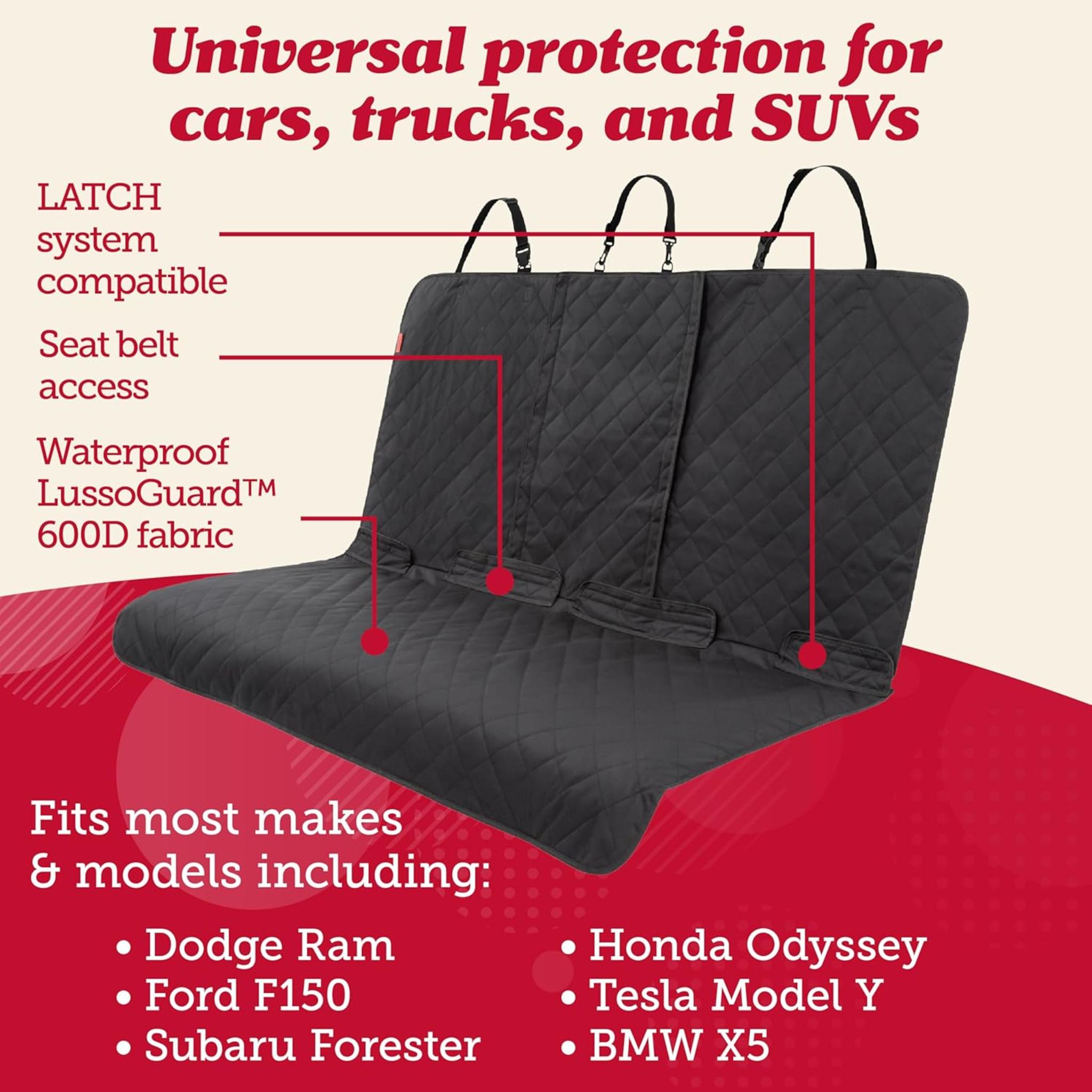 Waterproof Dog Car Seat Cover - Non-Slip Backseat Protector for SUVs, Trucks, and Sedans