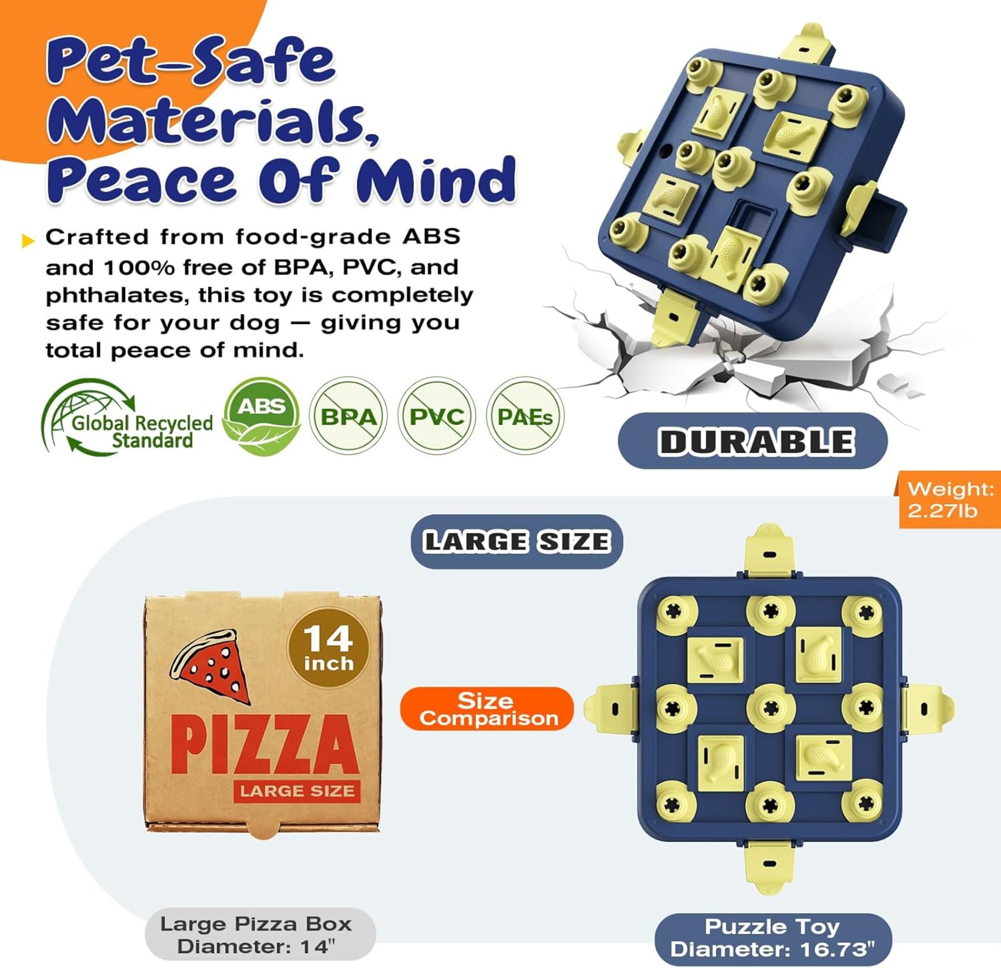 3-Level Dog Chess Puzzle Toy for Mental Stimulation and Slow Feeding