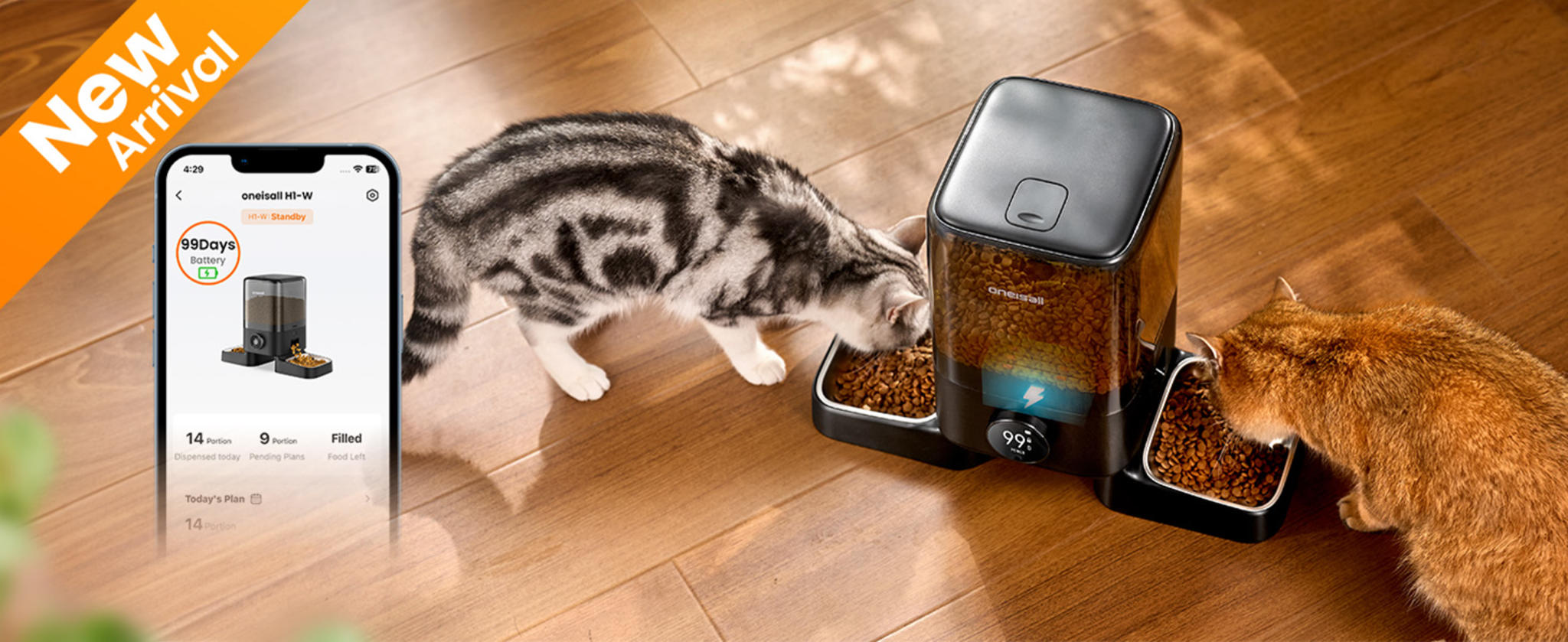 Automatic Cat Feeder with 5G WiFi, 5L Timed Food Dispenser for 2 Cats with App Control image 20