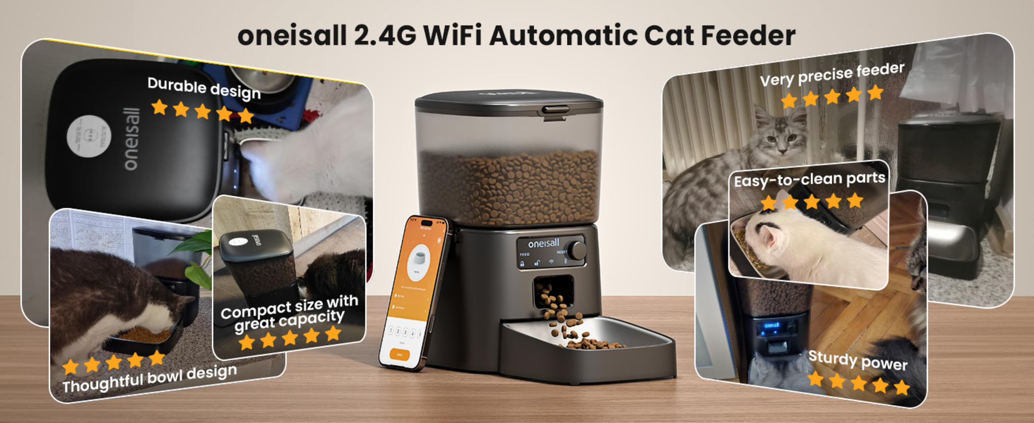 Automatic Cat Feeder with WiFi App Control and Precise Portion Management image 23