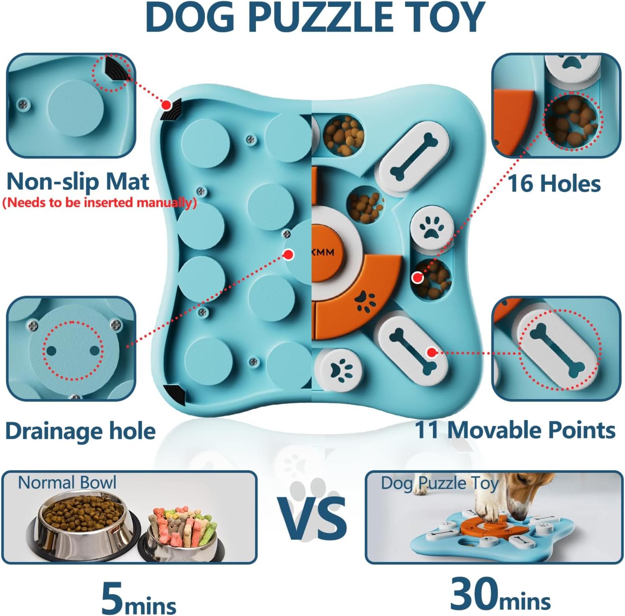 Interactive Dog Puzzle Toy for IQ Training, Squeaky Slow Feeder for Mental Stimulation