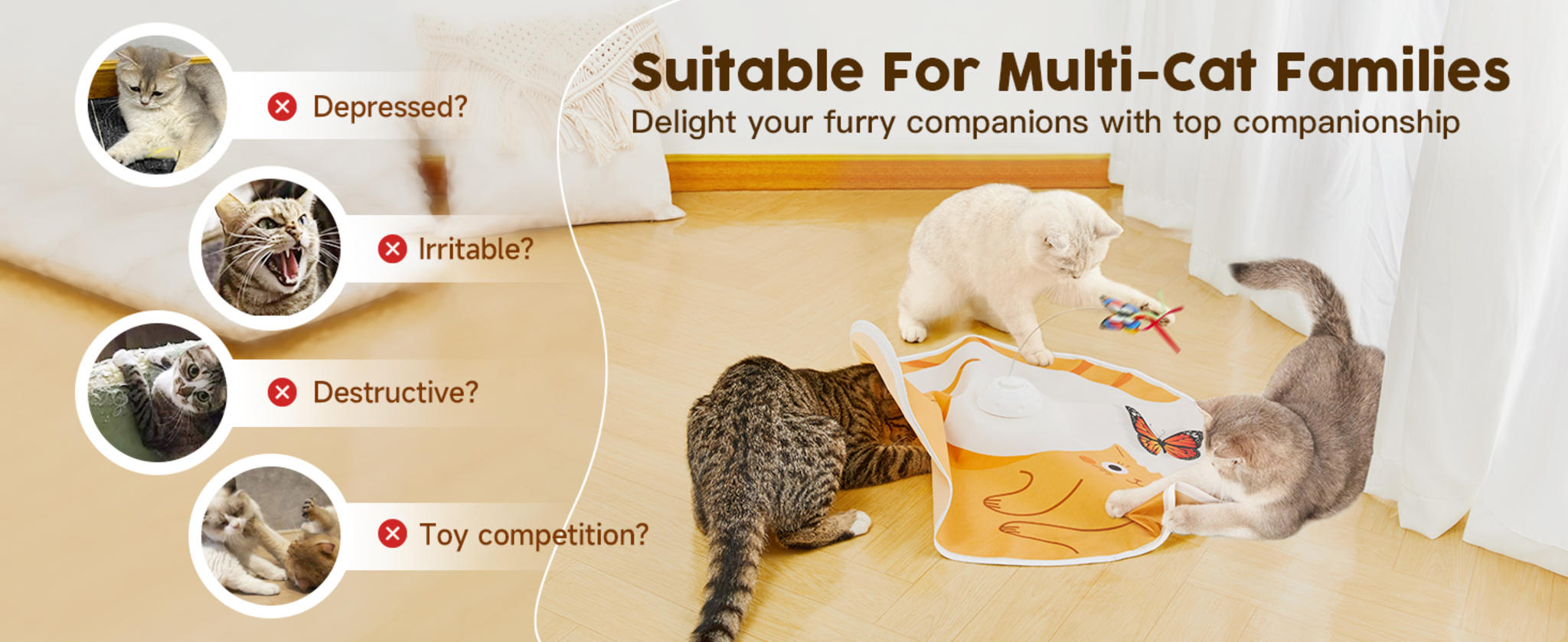 3-in-1 Automatic Interactive Cat Toy with Fluttering Butterfly and Hide-and-Seek Feather image 7