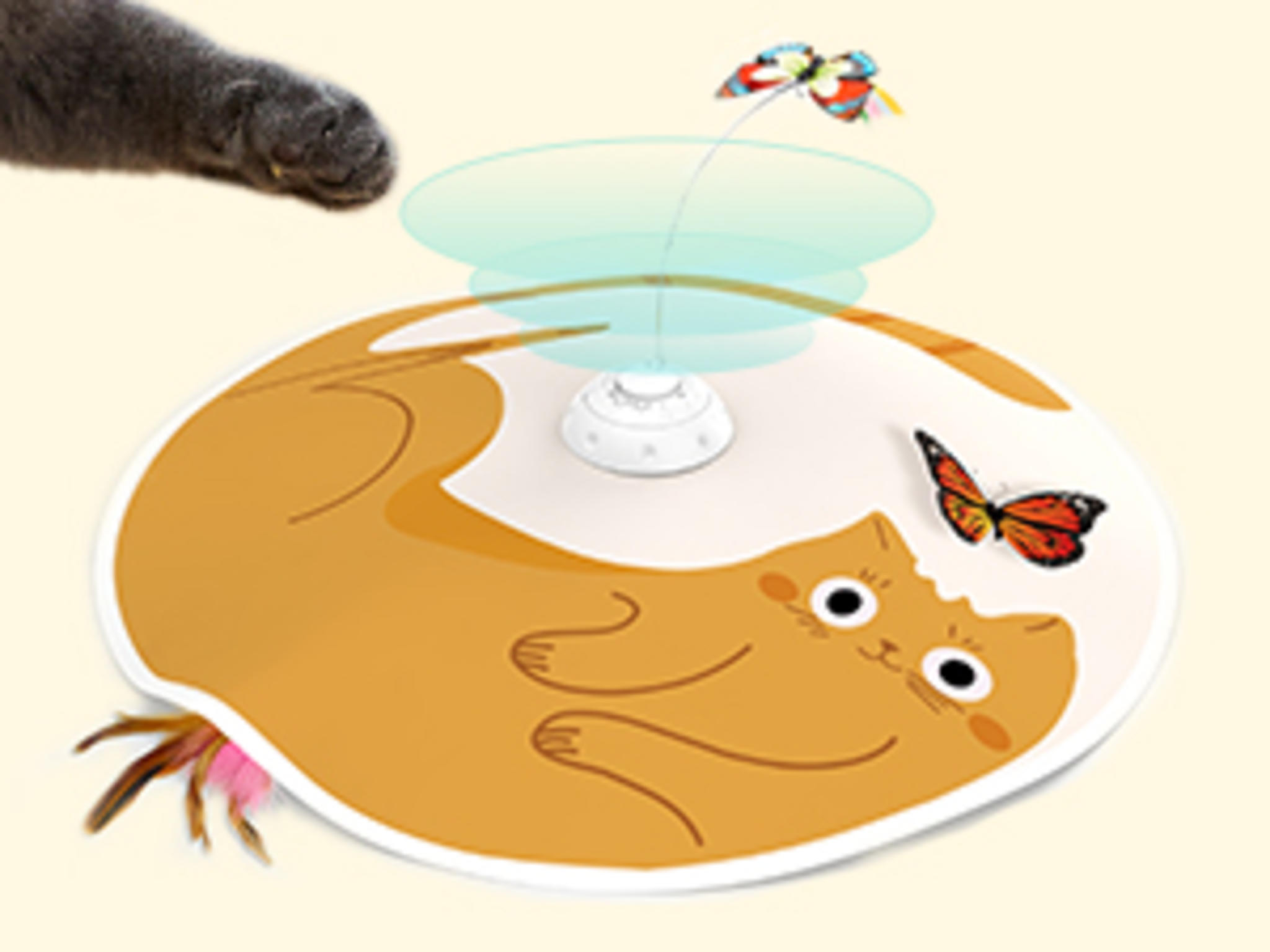 3-in-1 Automatic Interactive Cat Toy with Fluttering Butterfly and Hide-and-Seek Feather image 9