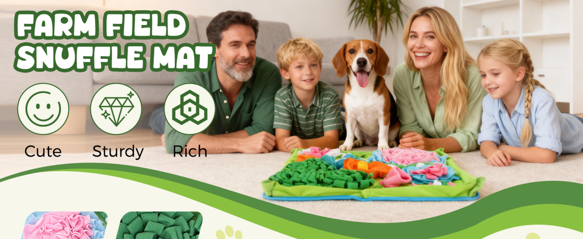 Interactive Dog Snuffle Mat - Slow Feeder Puzzle for Mental Stimulation and Foraging Skills image 8