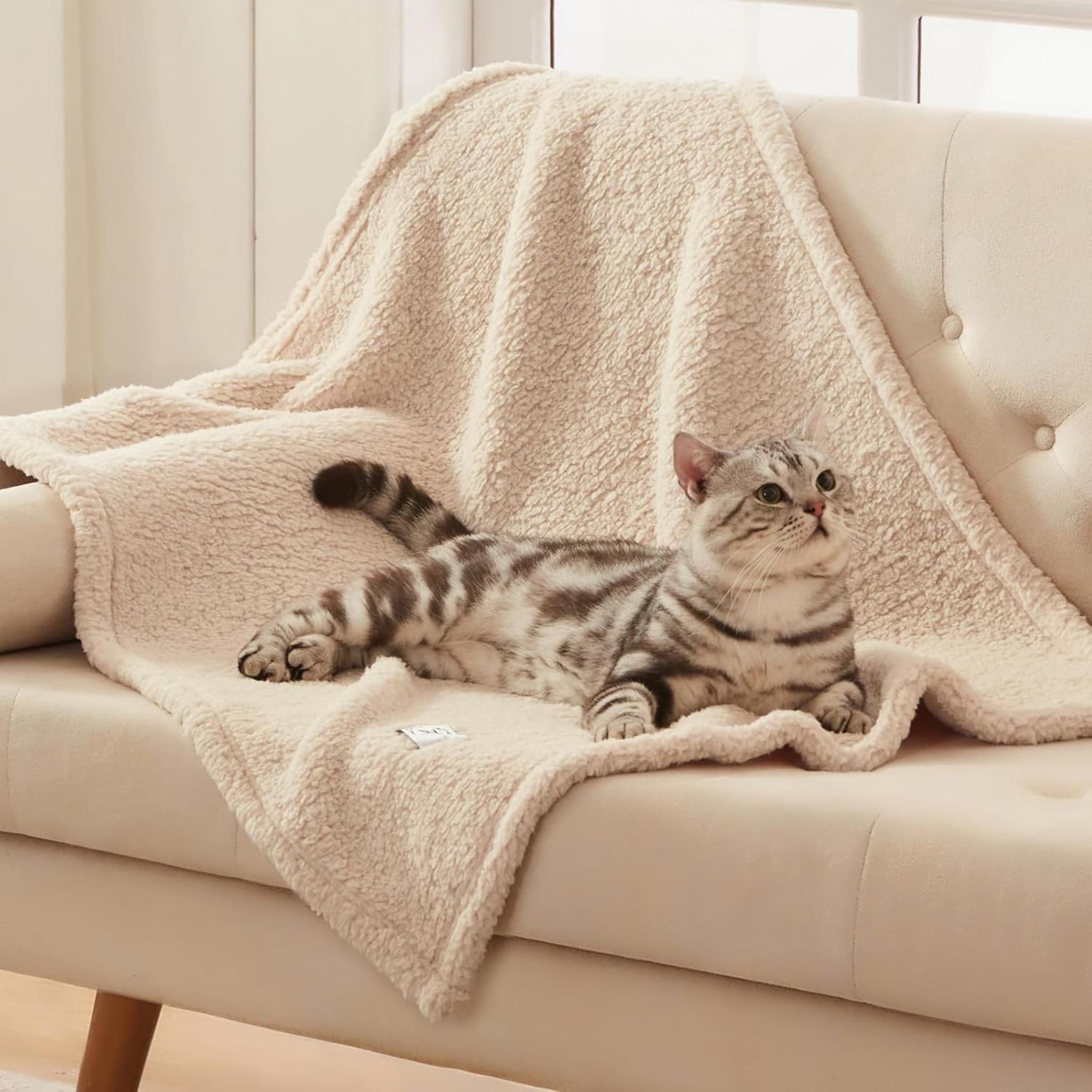 3-Pack Calming Pet Blankets, Ultra Soft Sherpa Fleece Throw for Dogs and Cats, 23x16 Inches