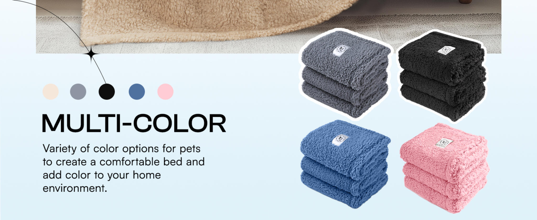 3-Pack Calming Pet Blankets, Ultra Soft Sherpa Fleece Throw for Dogs and Cats, 23x16 Inches image 11