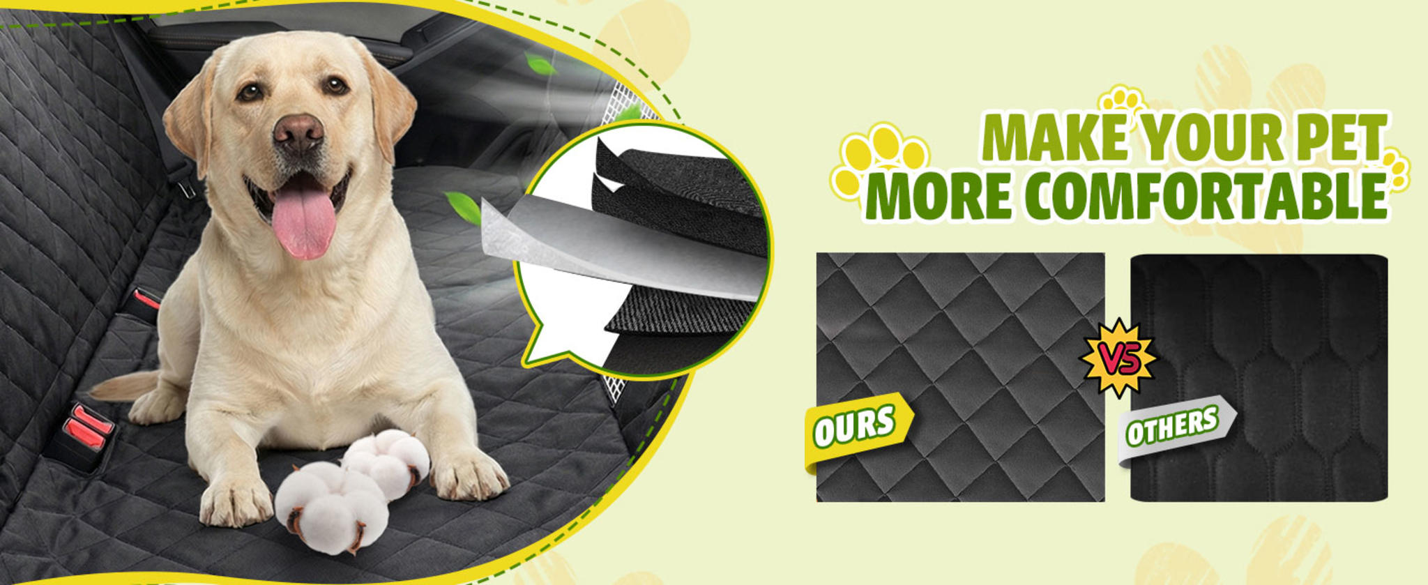 Waterproof Dog Car Seat Cover with Mesh Window, Heavy Duty Scratch Proof Pet Hammock for SUV and Trucks image 12