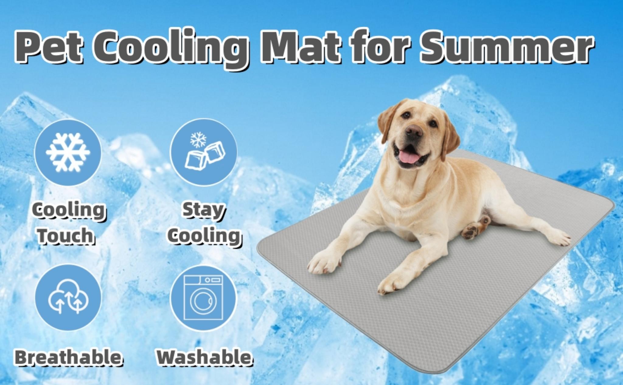 Washable Ice Silk Dog Cooling Mat for Small Medium Large Pets, Self-Cooling Bed Pad for Crates and Cars image 8