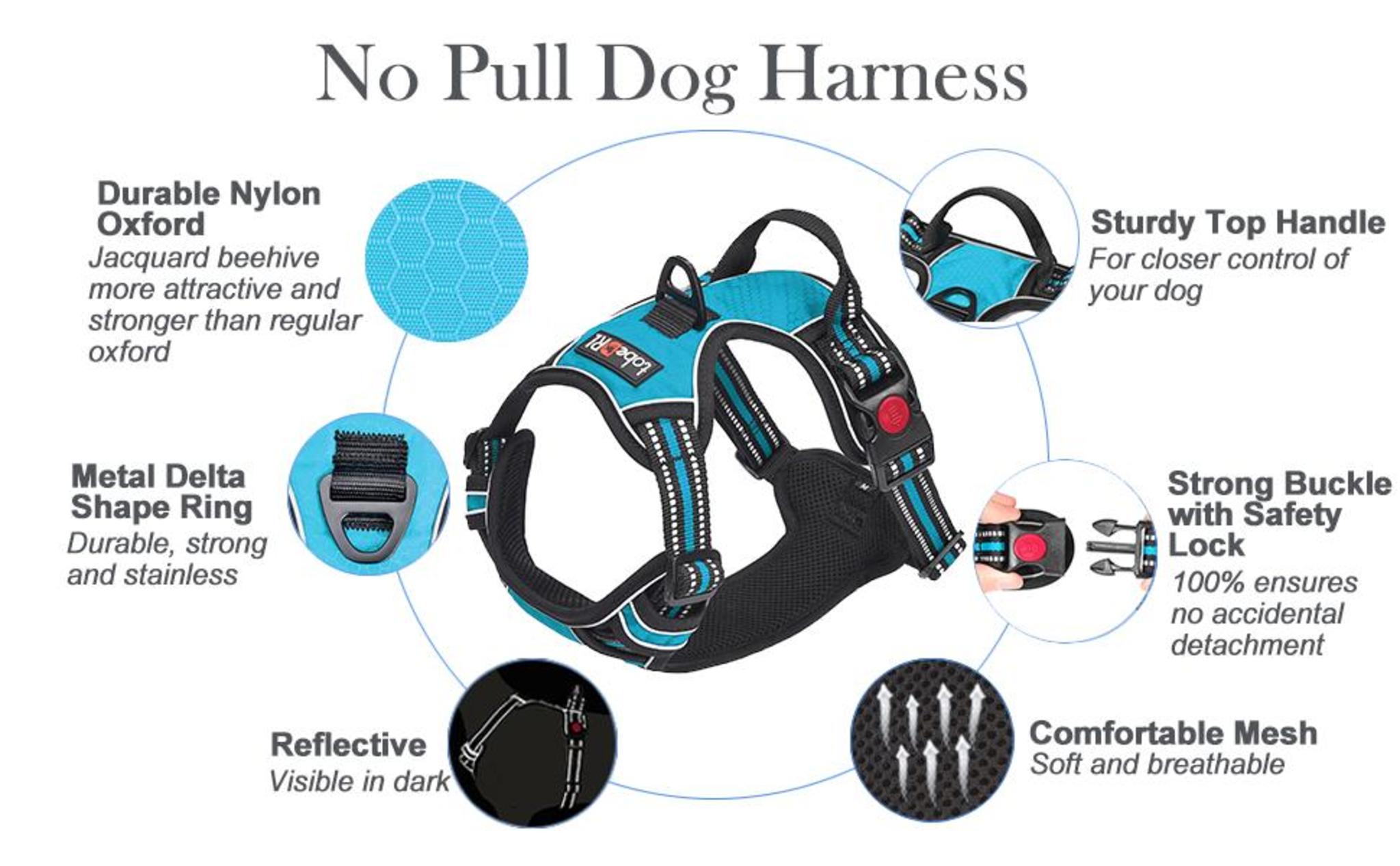 No Pull Dog Harness with 5ft Leash, Reflective Oxford Vest for Medium Large Dogs image 7