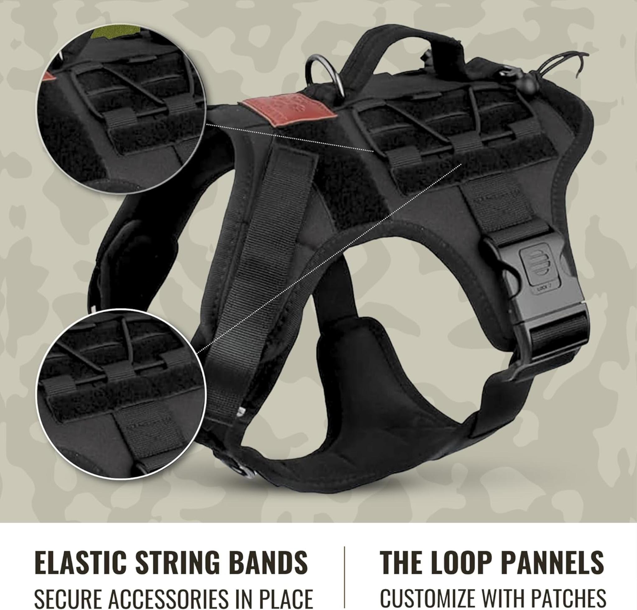 Tactical Dog Harness - Heavy Duty No-Pull Training Vest for Large Breeds with MOLLE System