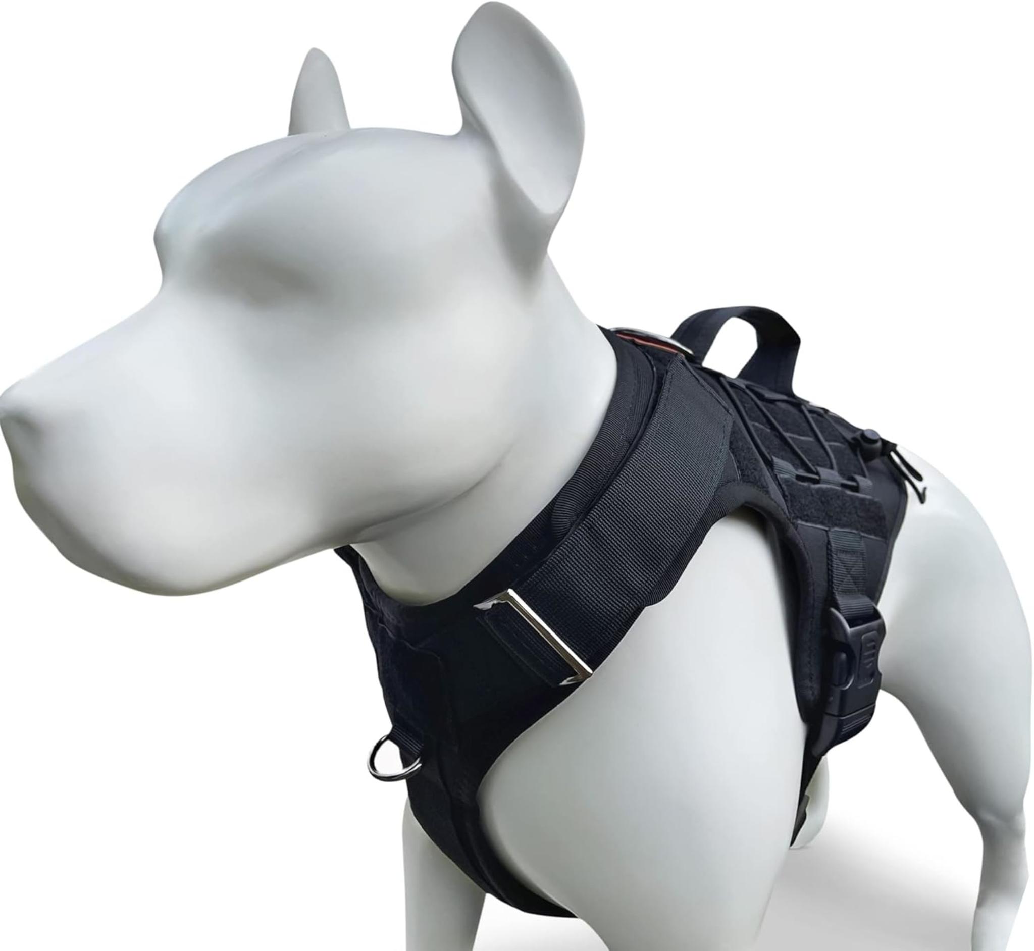 Tactical Dog Harness - Heavy Duty No-Pull Training Vest for Large Breeds with MOLLE System