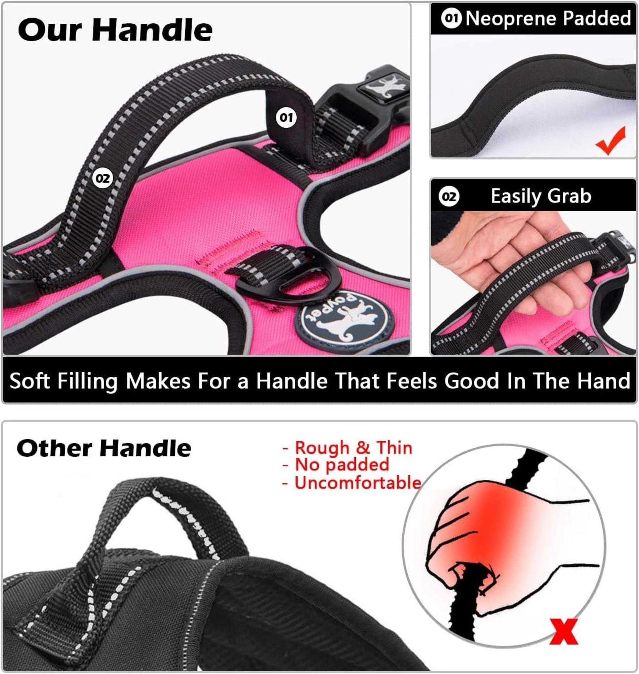 Escape Proof No Pull Dog Harness and Leash Combo with Reflective Strips and Padded Handle