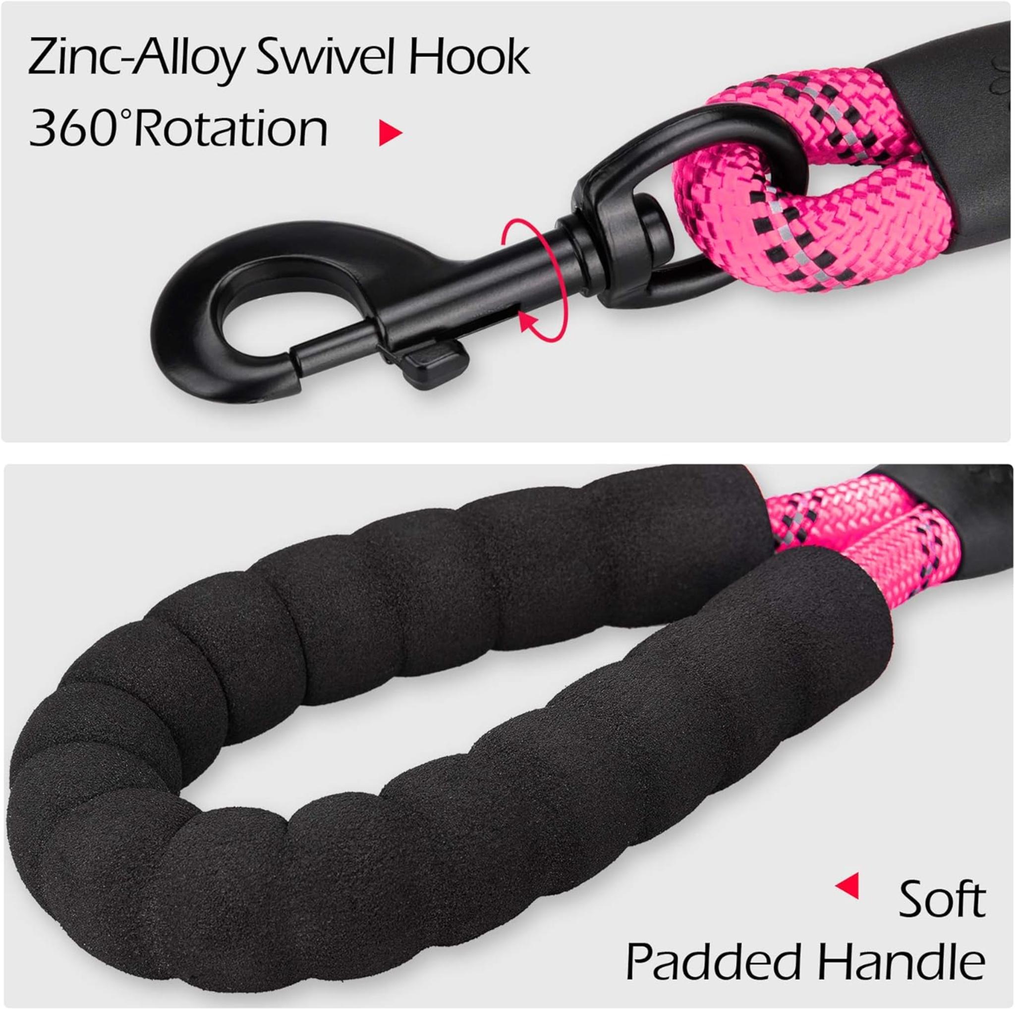 Escape Proof No Pull Dog Harness and Leash Combo with Reflective Strips and Padded Handle