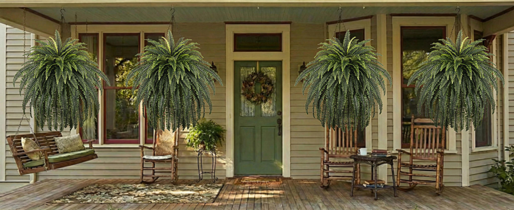 68" Giant Artificial Boston Fern with 92 Fronds, UV Resistant Faux Fern for Outdoor and Indoor Decor image 11