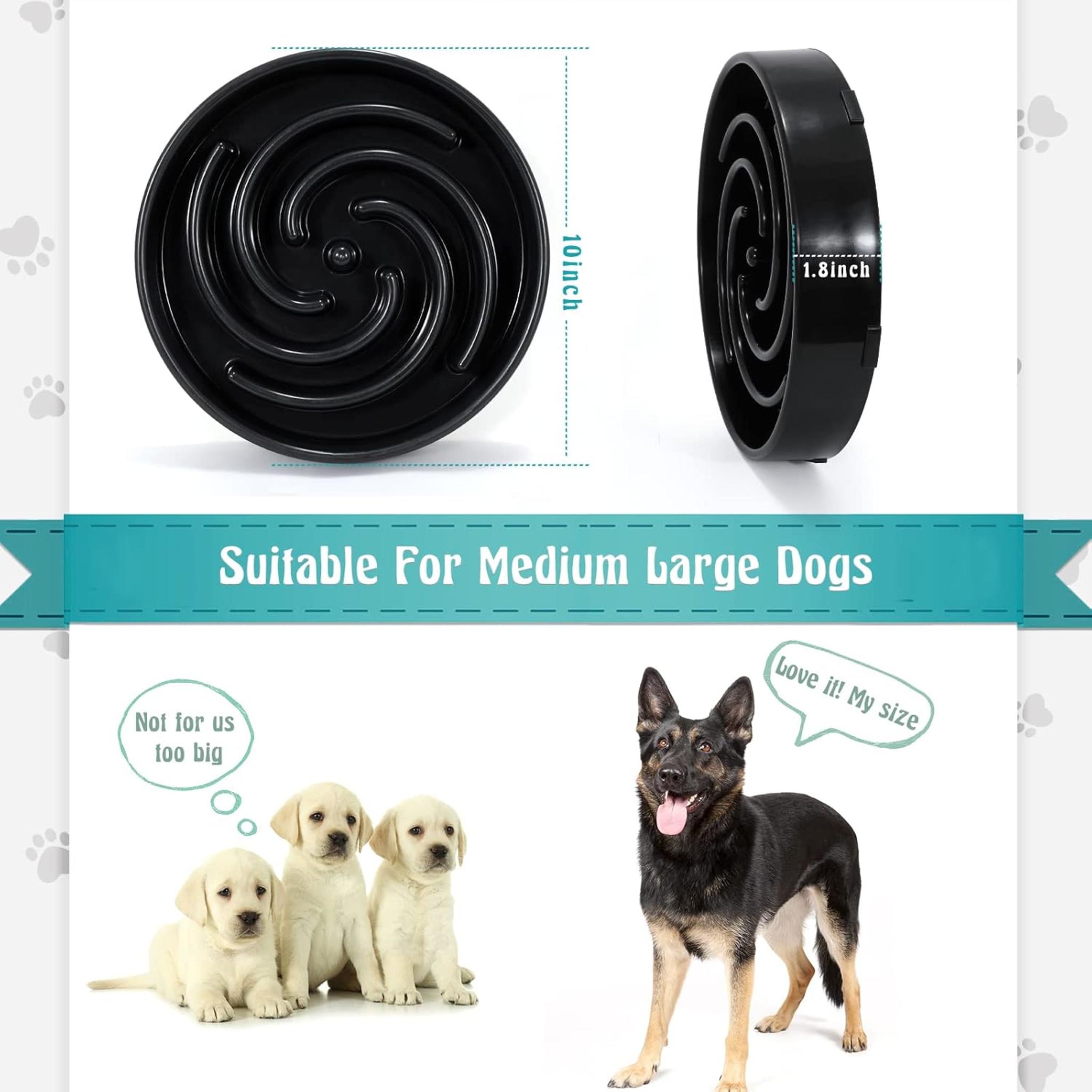 Slow Feeder Dog Bowl for Large Medium Dogs, Non-Slip Maze Puzzle Bowl to Prevent Bloat and Choking