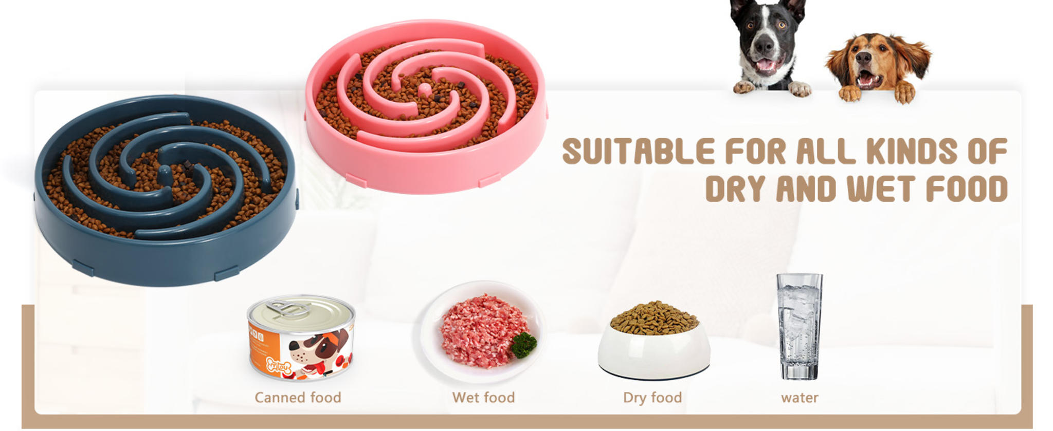 Slow Feeder Dog Bowl for Large Medium Dogs, Non-Slip Maze Puzzle Bowl to Prevent Bloat and Choking image 13