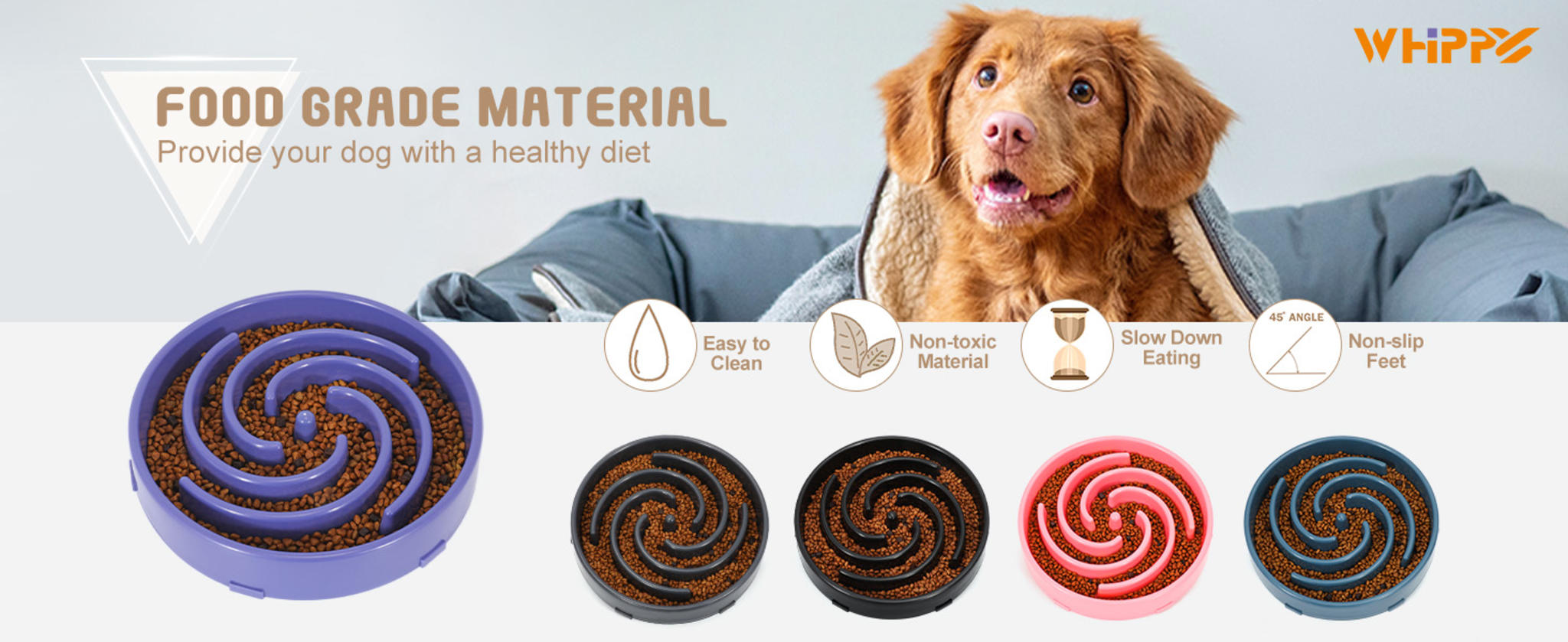 Slow Feeder Dog Bowl for Large Medium Dogs, Non-Slip Maze Puzzle Bowl to Prevent Bloat and Choking image 14