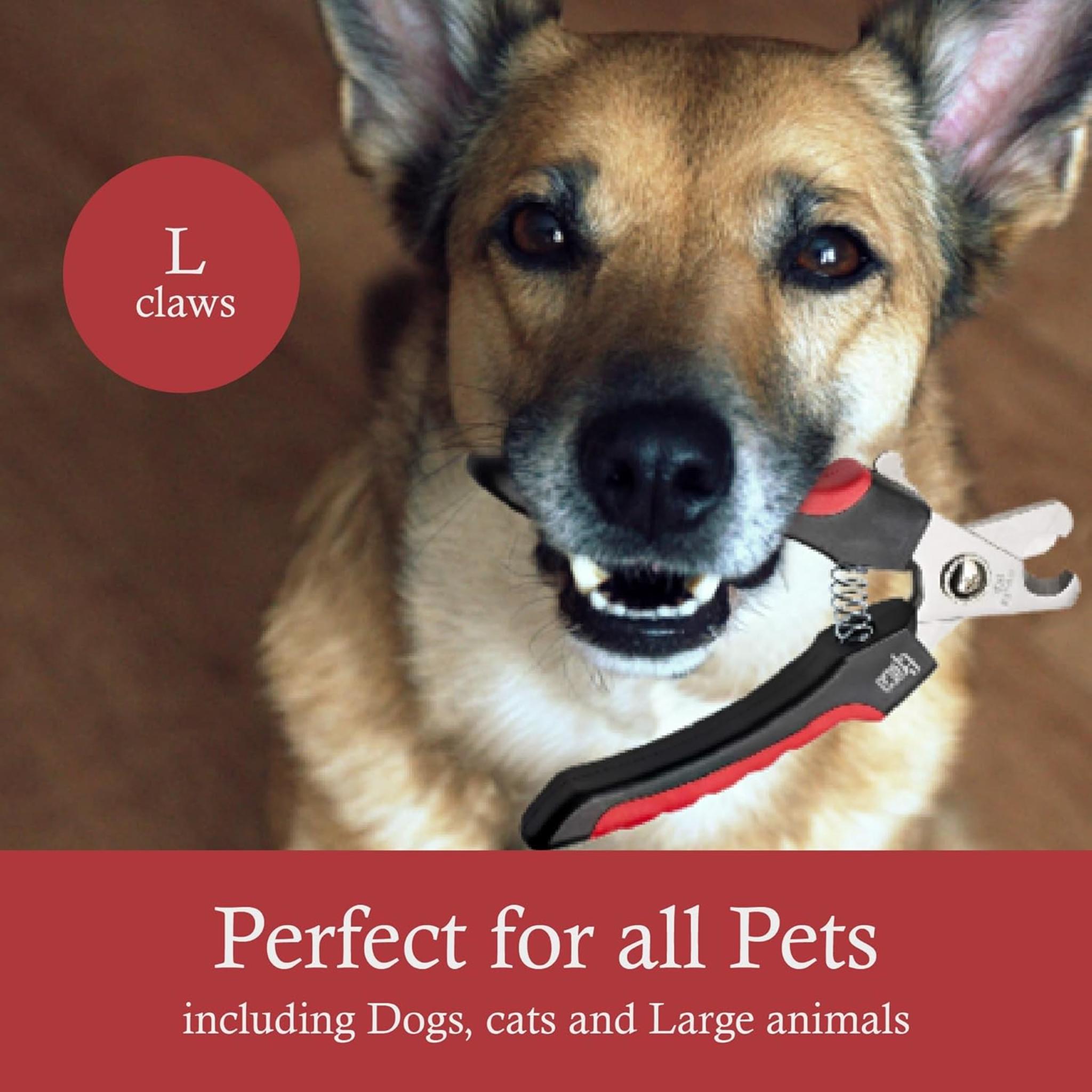 Professional Dog Nail Clipper with Safety Guard and Sharp Stainless Steel Blades for Large Breeds
