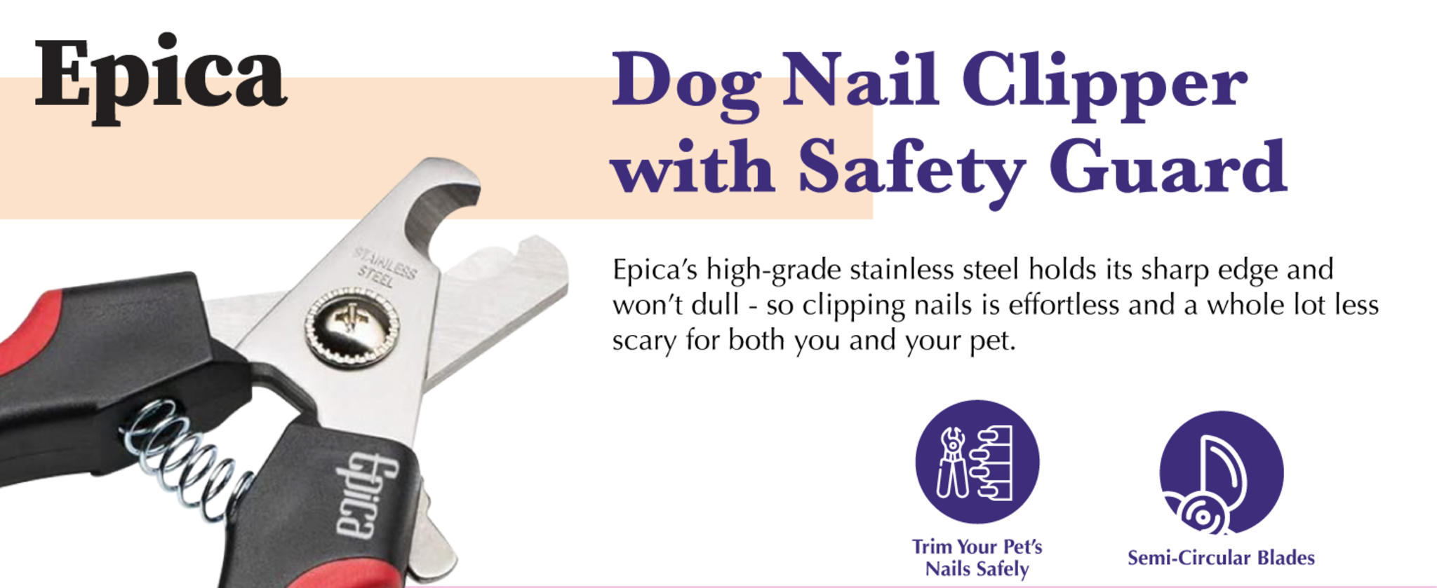 Professional Dog Nail Clipper with Safety Guard and Sharp Stainless Steel Blades for Large Breeds image 7