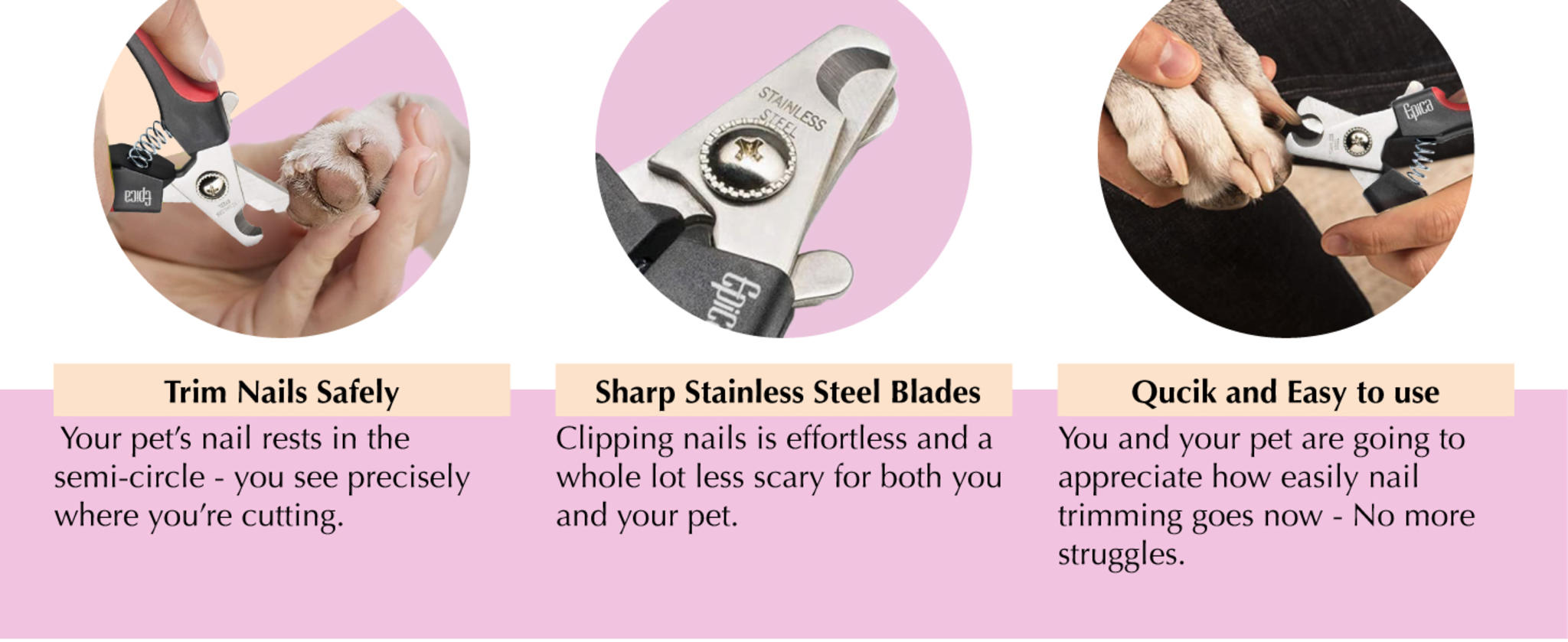 Professional Dog Nail Clipper with Safety Guard and Sharp Stainless Steel Blades for Large Breeds image 11