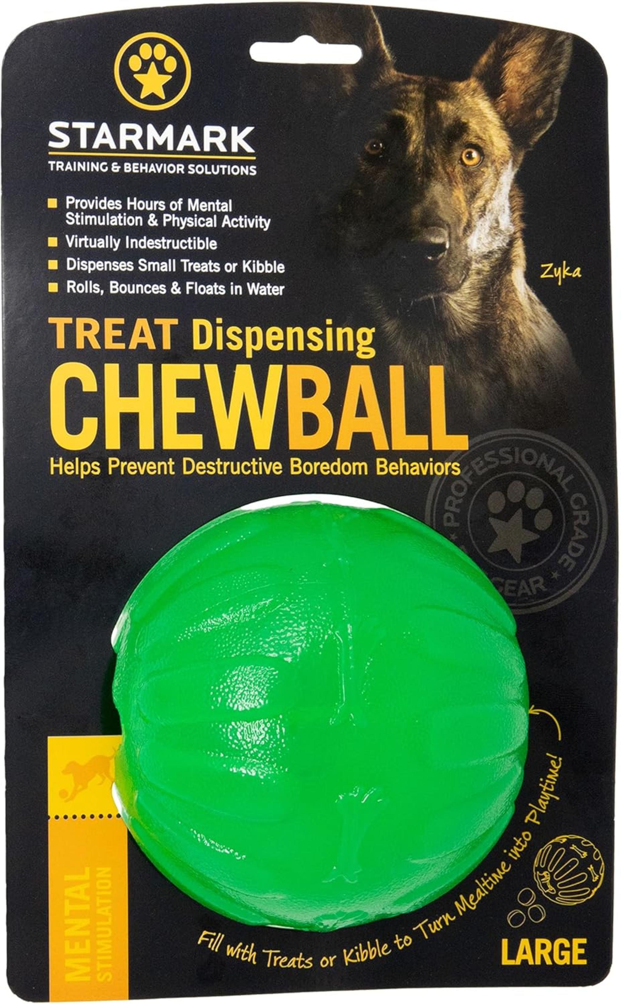 Durable Treat Dispensing Chew Ball for Large Dogs - Tough Rubber Alternative