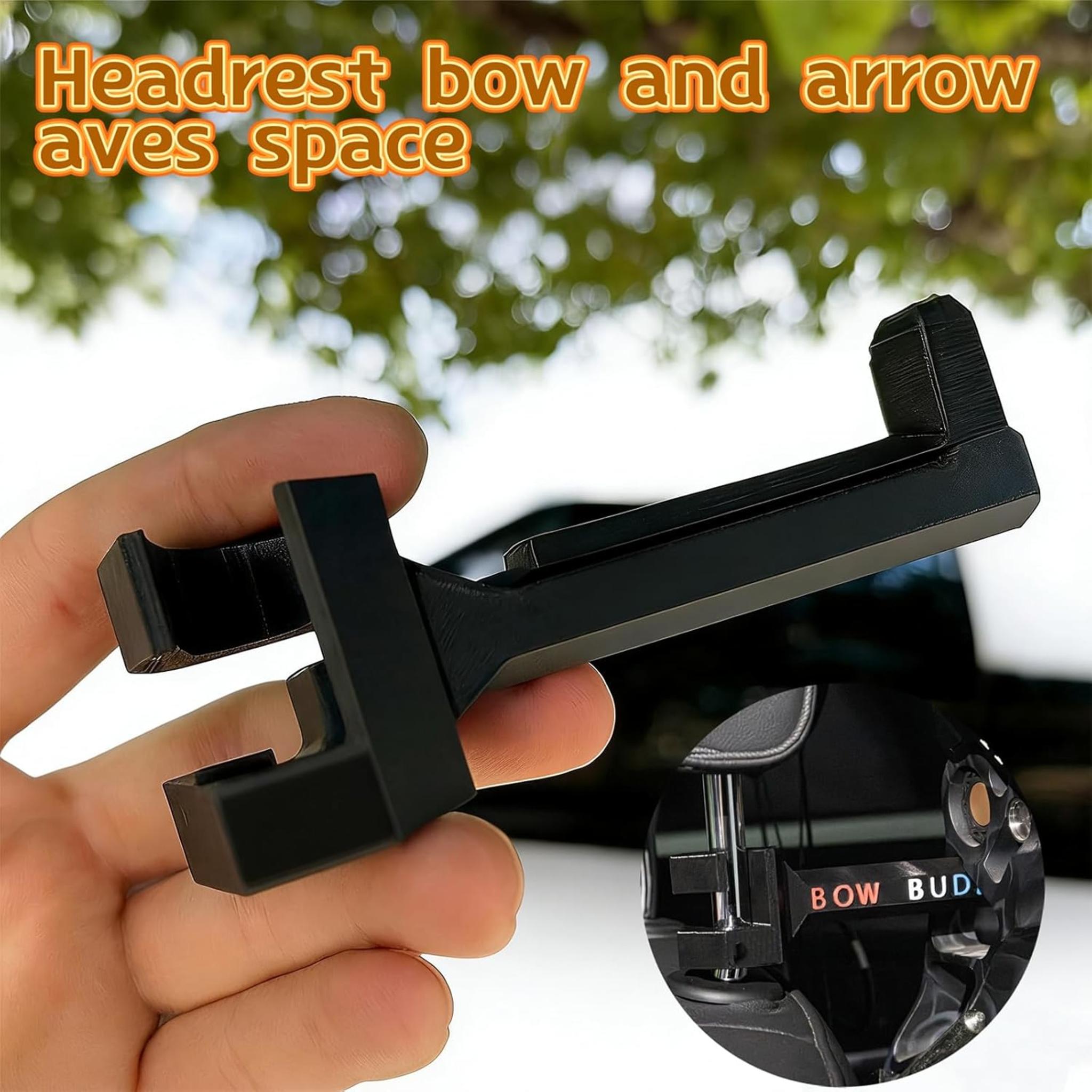 Portable Twist-On Truck and SUV Headrest Bow Hanger for Secure Compound Bow Storage