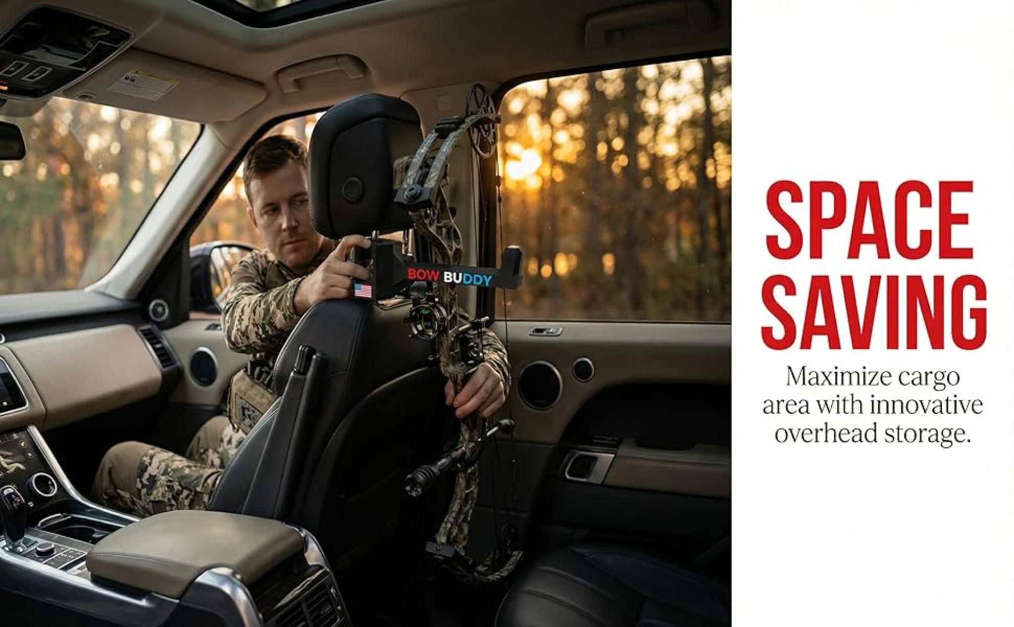 Portable Twist-On Truck and SUV Headrest Bow Hanger for Secure Compound Bow Storage image 10