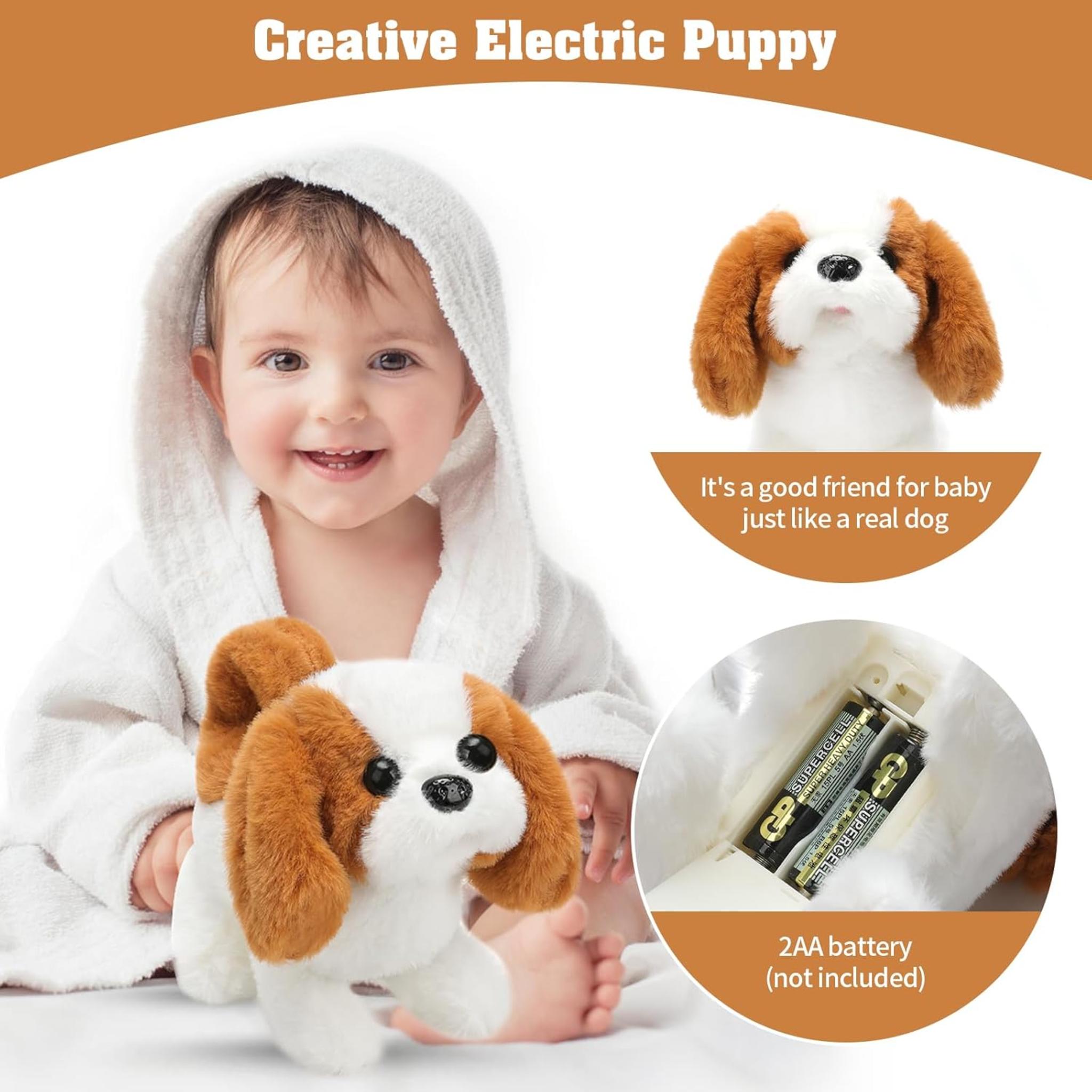 Interactive Plush Saint Bernard Toy Puppy - Walking and Barking Companion