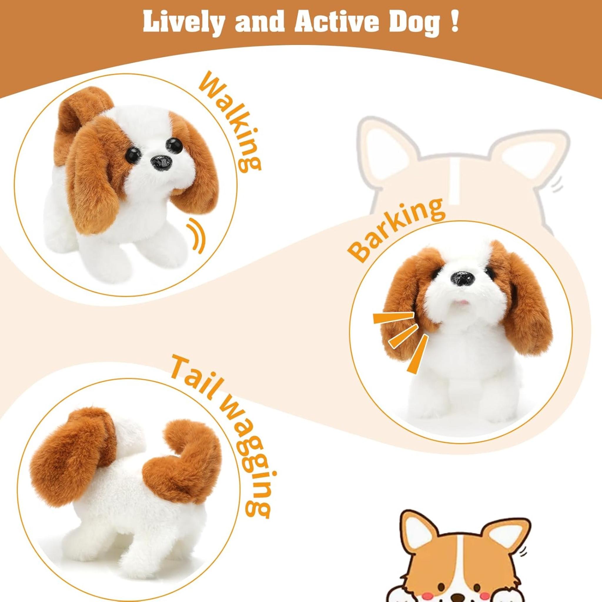 Interactive Plush Saint Bernard Toy Puppy - Walking and Barking Companion