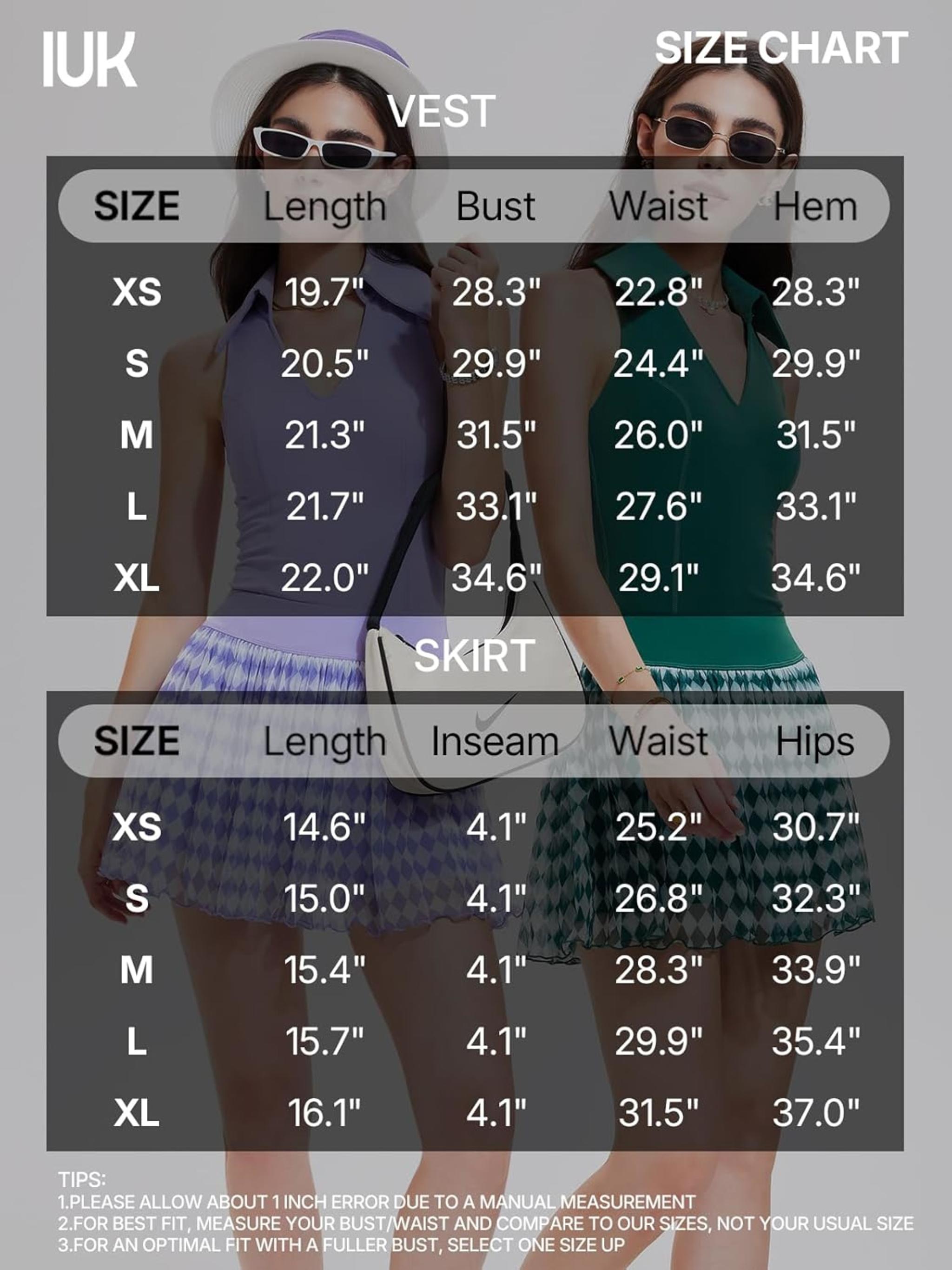 Women's 2 Piece Athletic Tennis Skirt Set with Sleeveless Top