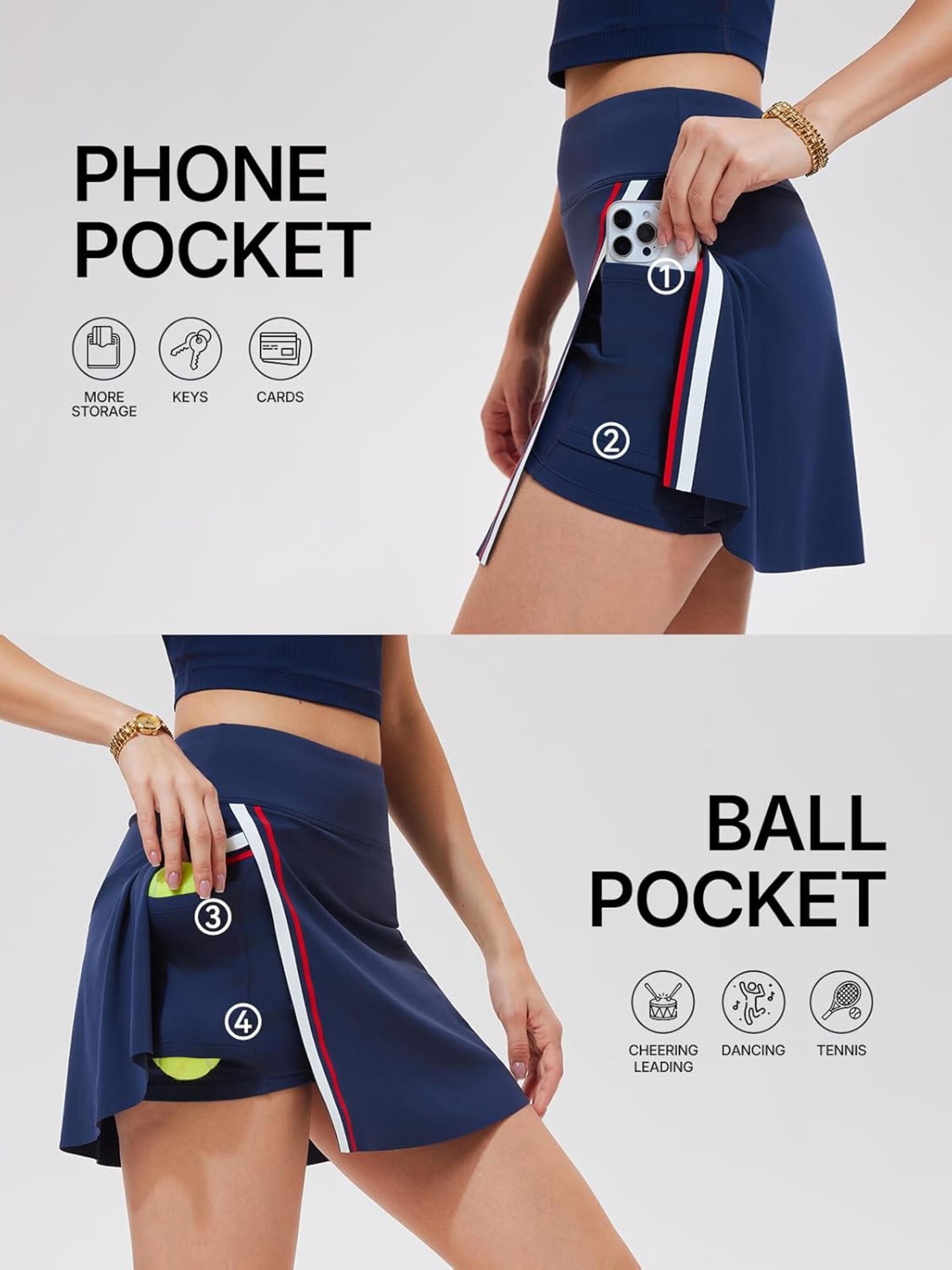 Women's Colorblock V Neck Polo & High Waisted Side Slit Skort Athletic Set